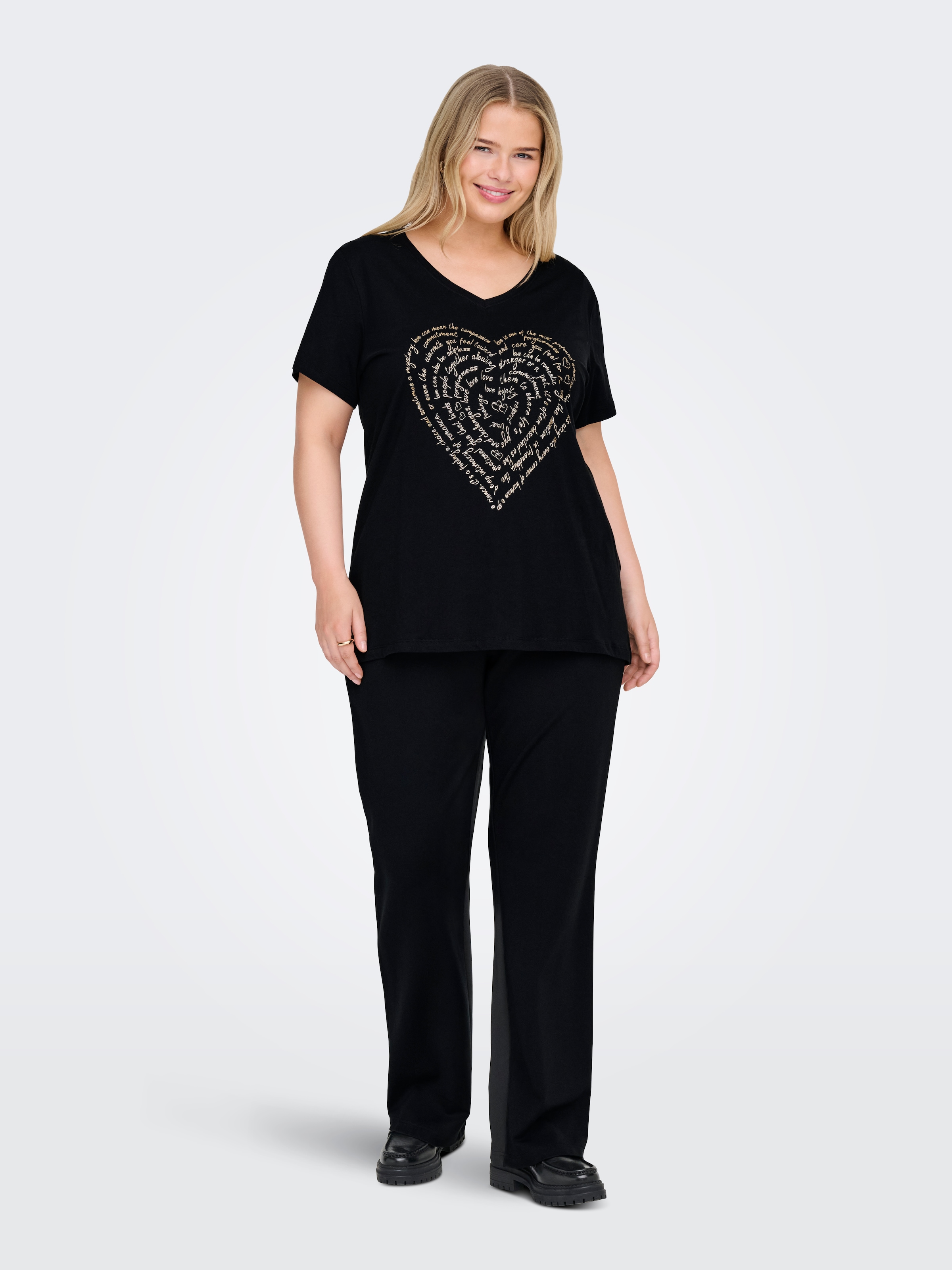 ONLY CARMAKOMA Kurzarmshirt »CARLYDIA LIFE SS V-NECK REG TEE JRS«