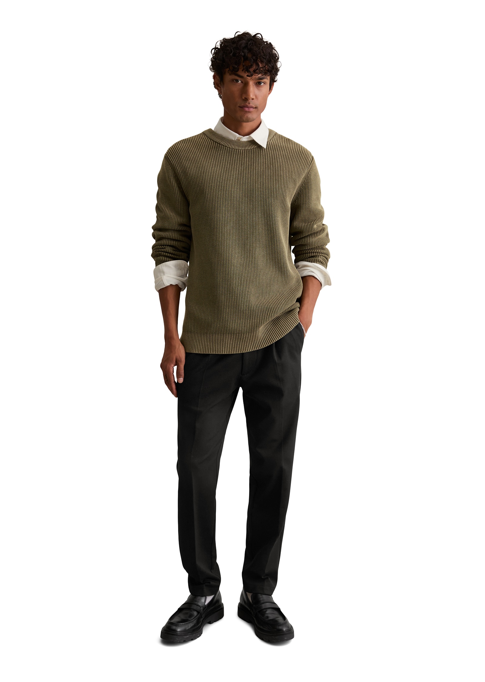 Marc O'Polo DENIM Rundhalspullover »loose fit mit speziellem Farbeffekt«