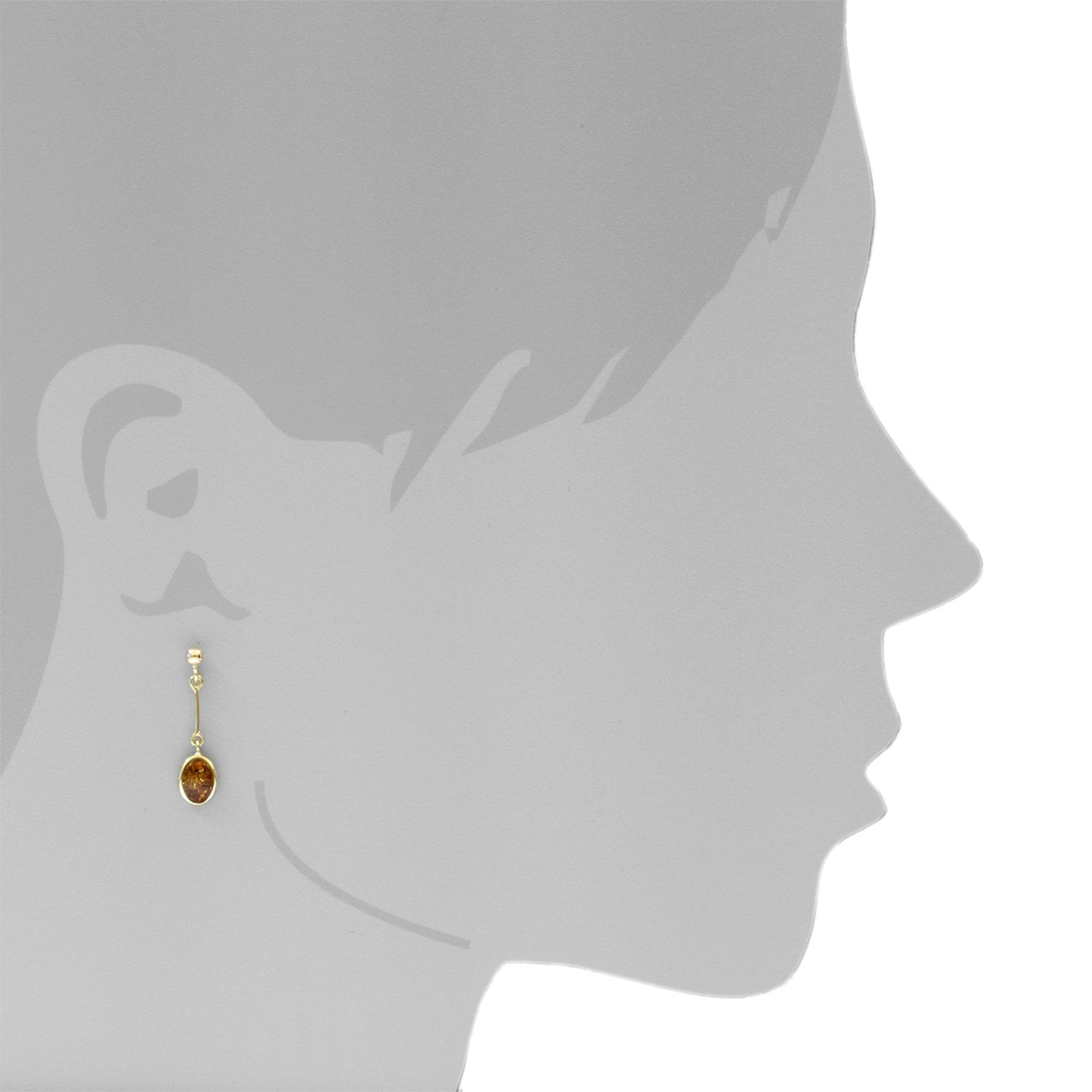OSTSEE-SCHMUCK Paar Ohrhänger »- Classic 8 x 5 mm - Gold 333/000 - Bernstein«
