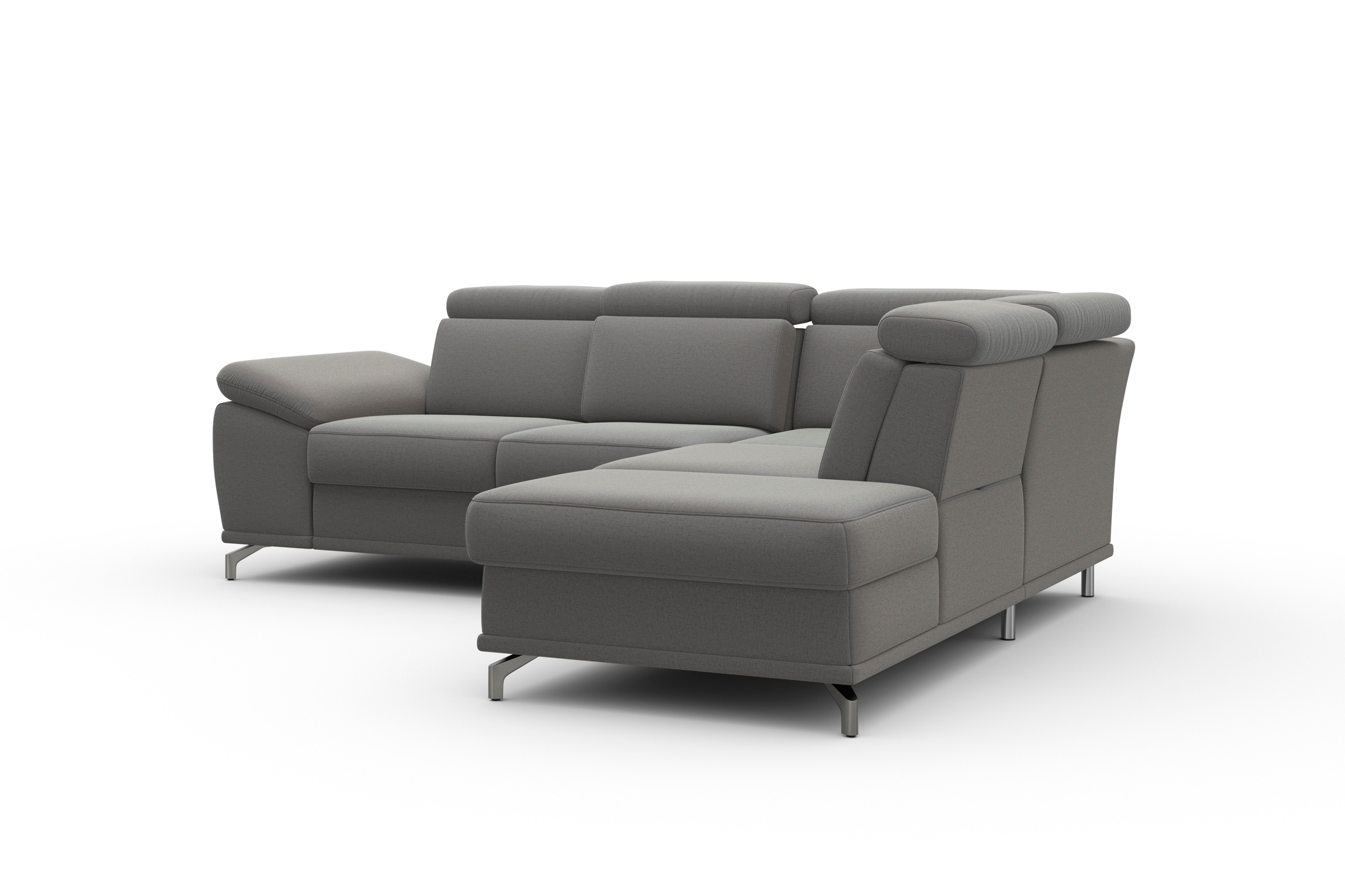 sit&more Ecksofa »Cabrio L-Form, mit Sitztiefenverstellung, Arm- und Kopfteilverstellung«, 3 Nierenkissen, Federkern, optional Bettfunktion und Stauraum