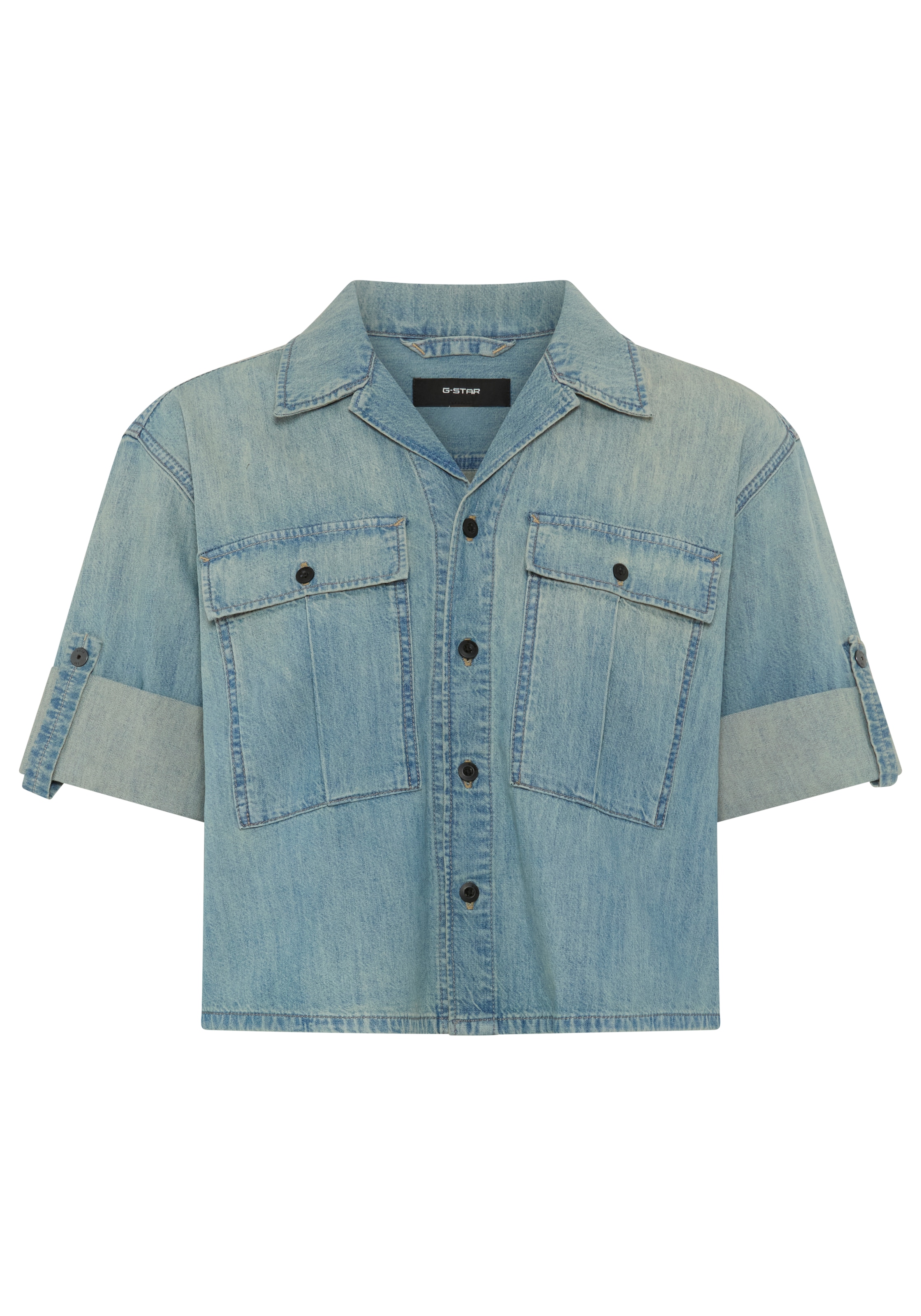 G-STAR Hemdbluse »Boxy Relaxed Shirt ss wmn« mit gekrempelten Ärmeln, Reverskragen