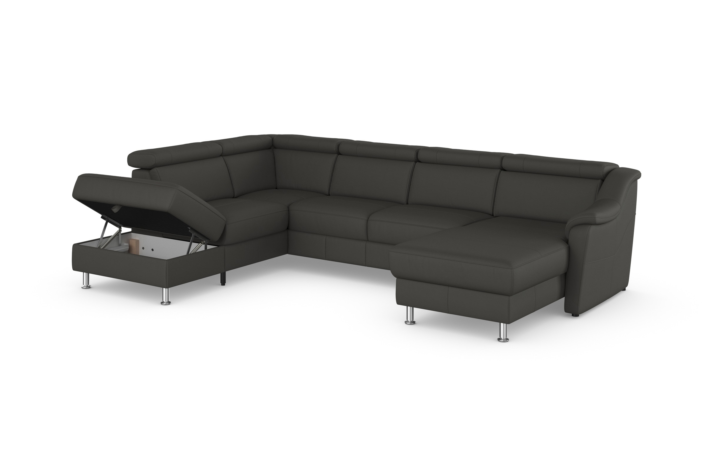 sit&more Wohnlandschaft »Freetown U-Form«, Kopfteilverstellung und Federkern, wahlweise mit Bettfunktion