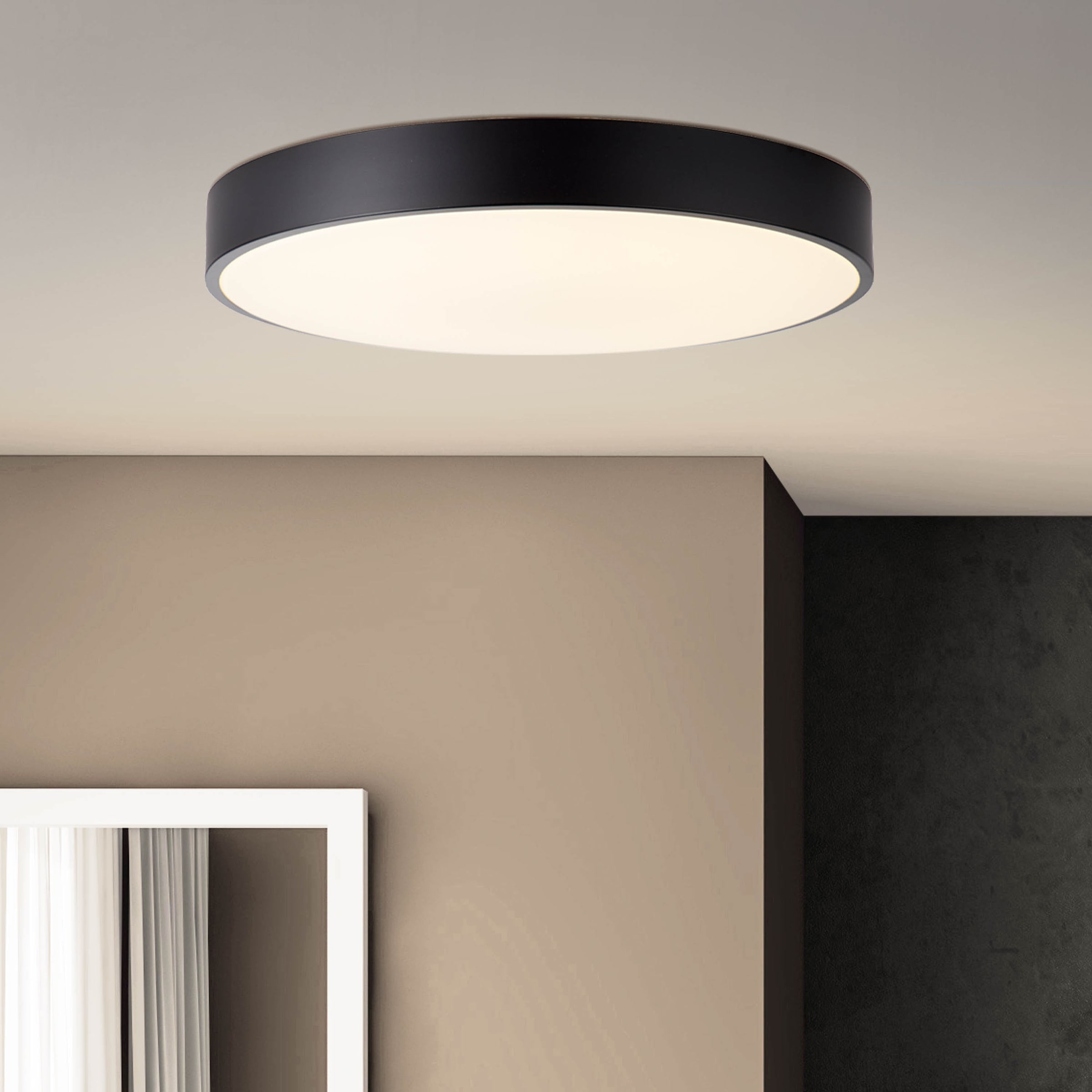 Brilliant Deckenleuchte »Slimline«, 1 flammig, Leuchtmittel LED-Modul | LED fest integriert, LED Deckenlampe 49cm weiß/schwarz