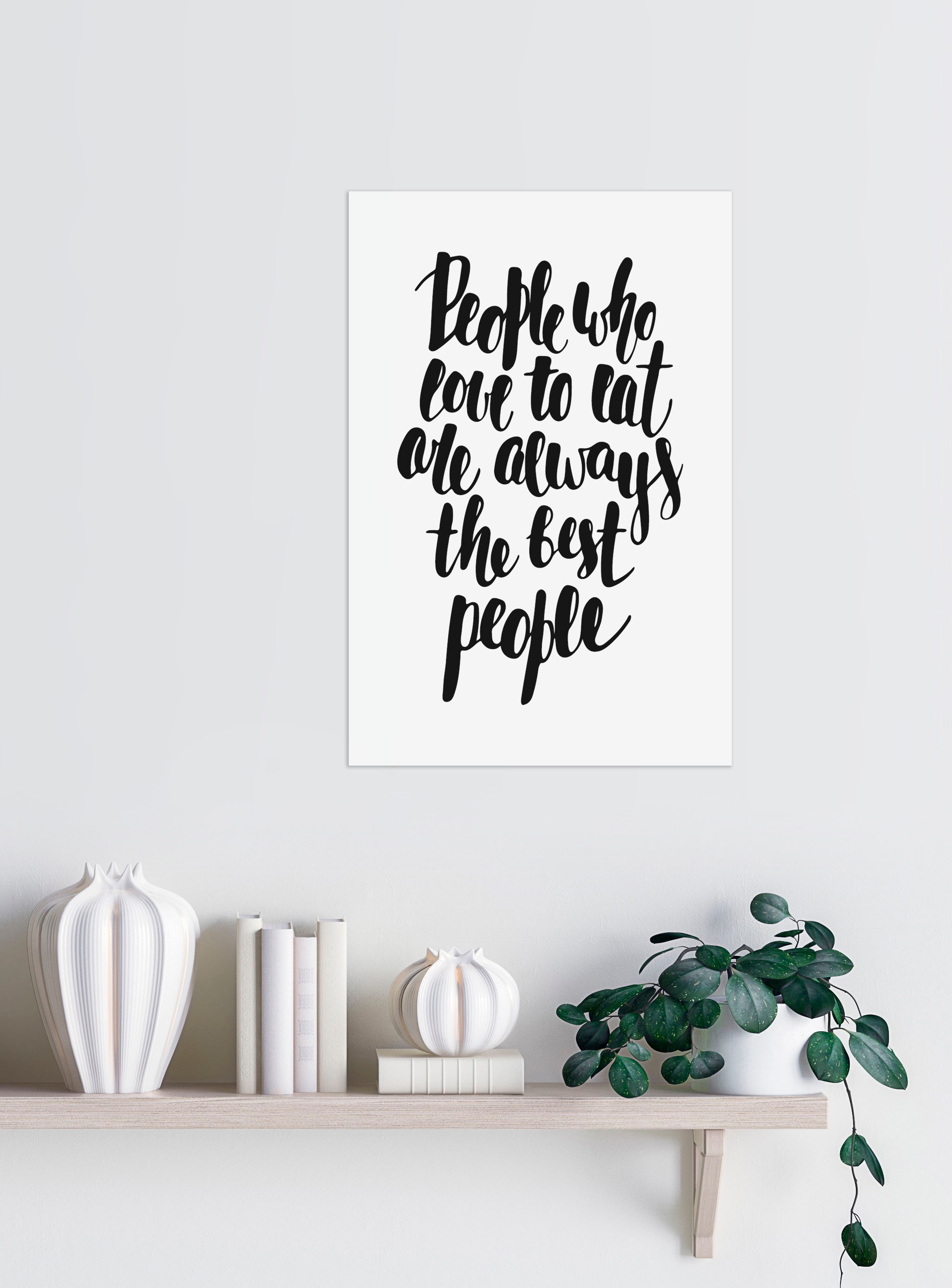 queence Wanddekoobjekt »People who love to eat are always the best people«, Stahlschild, Blechschild, Spruch, Witzig, Wanddeko, retro, 20x30cm