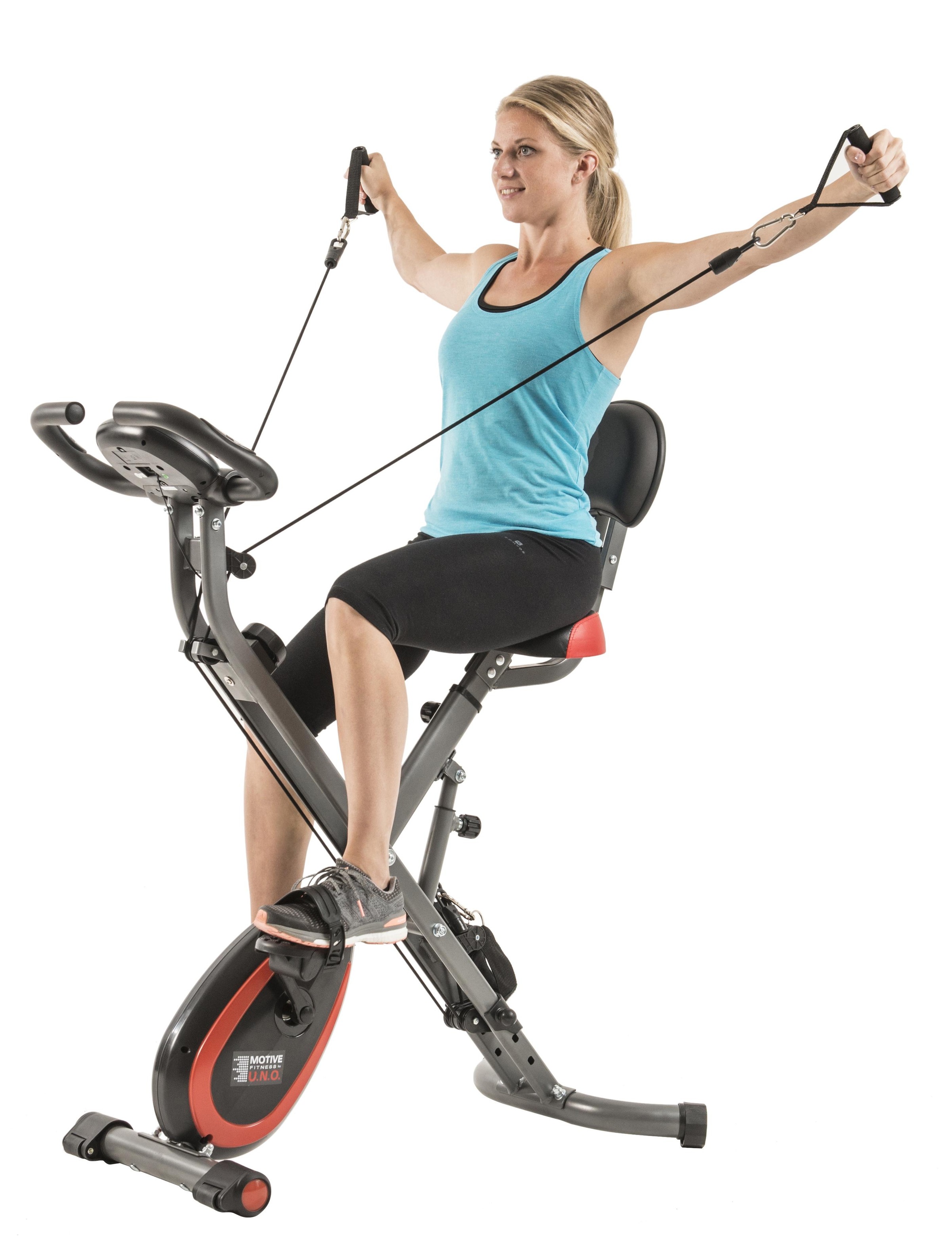 MOTIVE FITNESS by U.N.O. Sitz-Heimtrainer »Multi-Function X-BIKE«, inkl. Seilzug für Arme und Beine