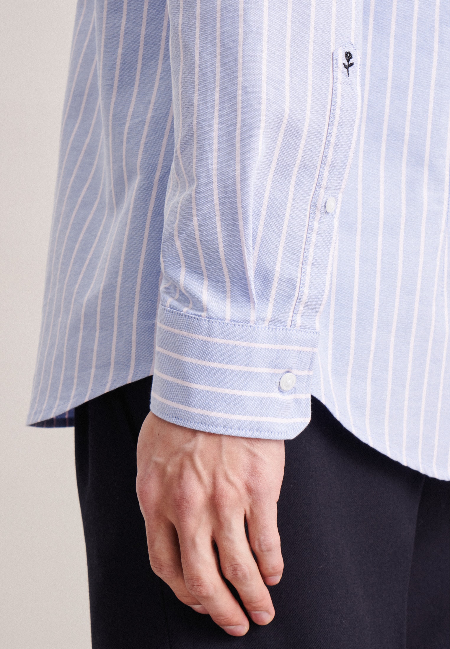 seidensticker Businesshemd »Shaped«, Shaped Langarm Button-Down-Kragen Streifen