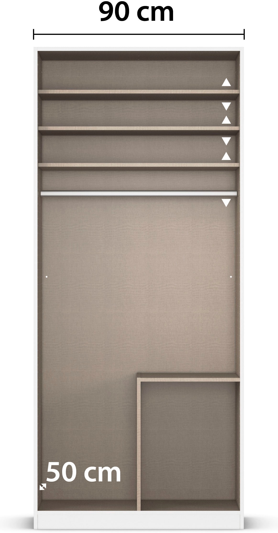 rauch Drehtürenschrank »Kleiderschrank Kleiderschränke Schrank Garderobe AGORDO mit Glasfront« in zwei Griff-Farben, Breiten 91-360 cm,  mit Außenschubkästen, in 7 Breiten und 2 Höhen MADE IN GERMANY