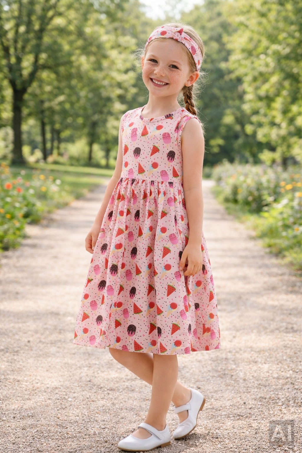 happy girls Jerseykleid Set, 2 tlg. tlg. mit süßem Haarband mit Schleifendetail