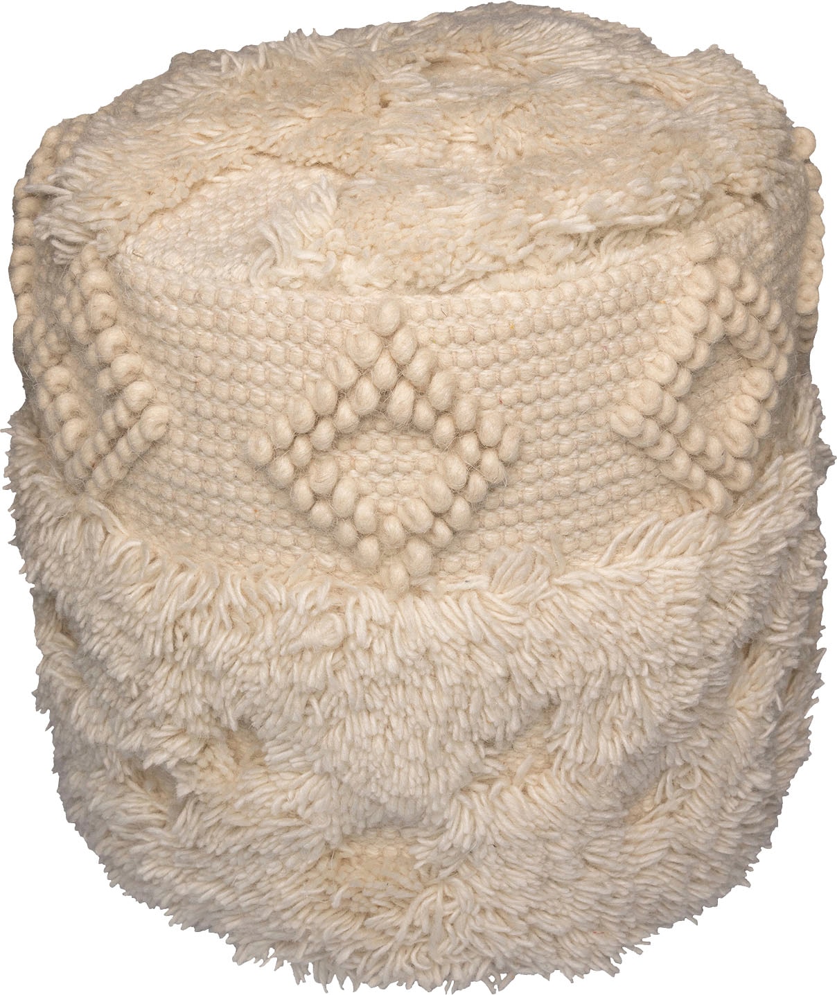Kayoom Pouf »Bohist 125 35cm x 35cm,   Strukturen mit Fransen und Quasten« 1 Stk. tlg. handgefertigt, Unikat, sehr gut kombinierbar, vielfältig im Einsatz