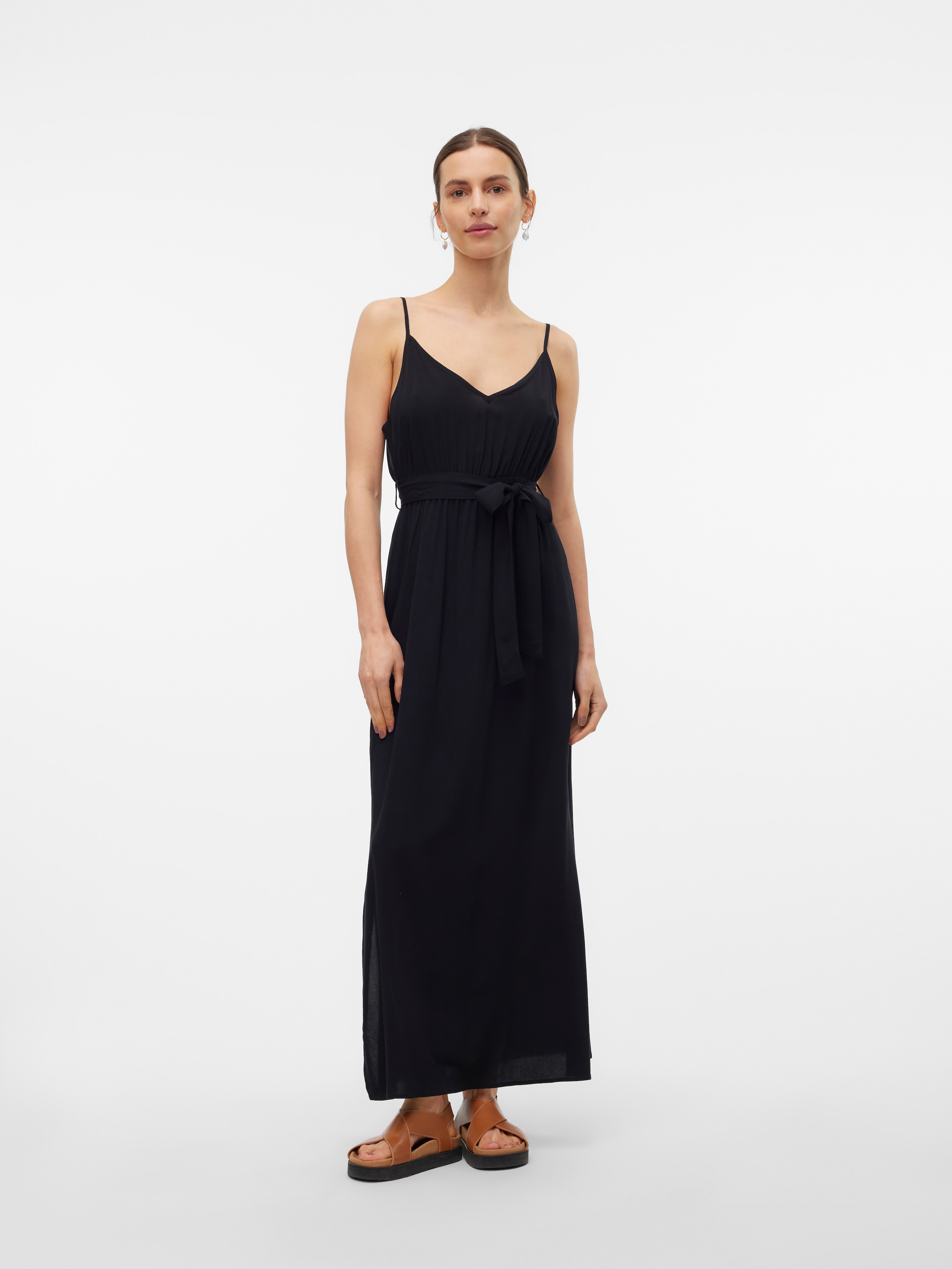 Vero Moda Spaghettikleid »VMEASY JOY SLIT MAXI V-NECK DRESS WV GA« Viskose, regular fit