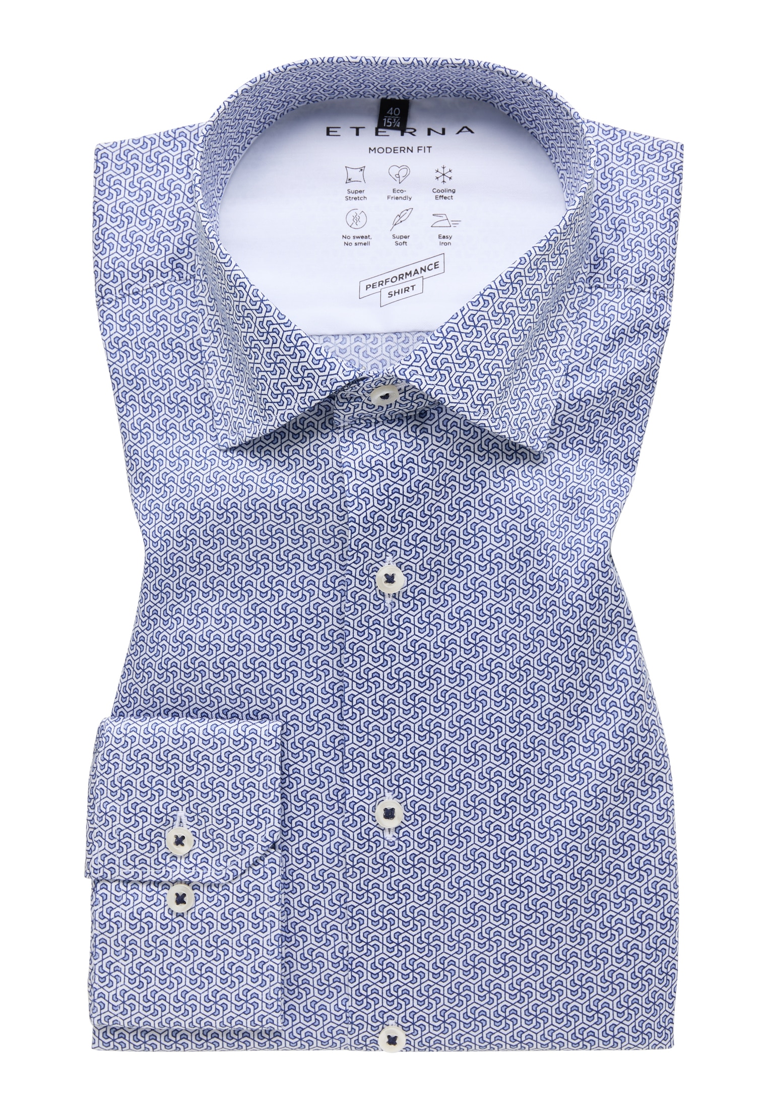 Eterna Langarmhemd »MODERN FIT« EASY IRON (bügelleicht)