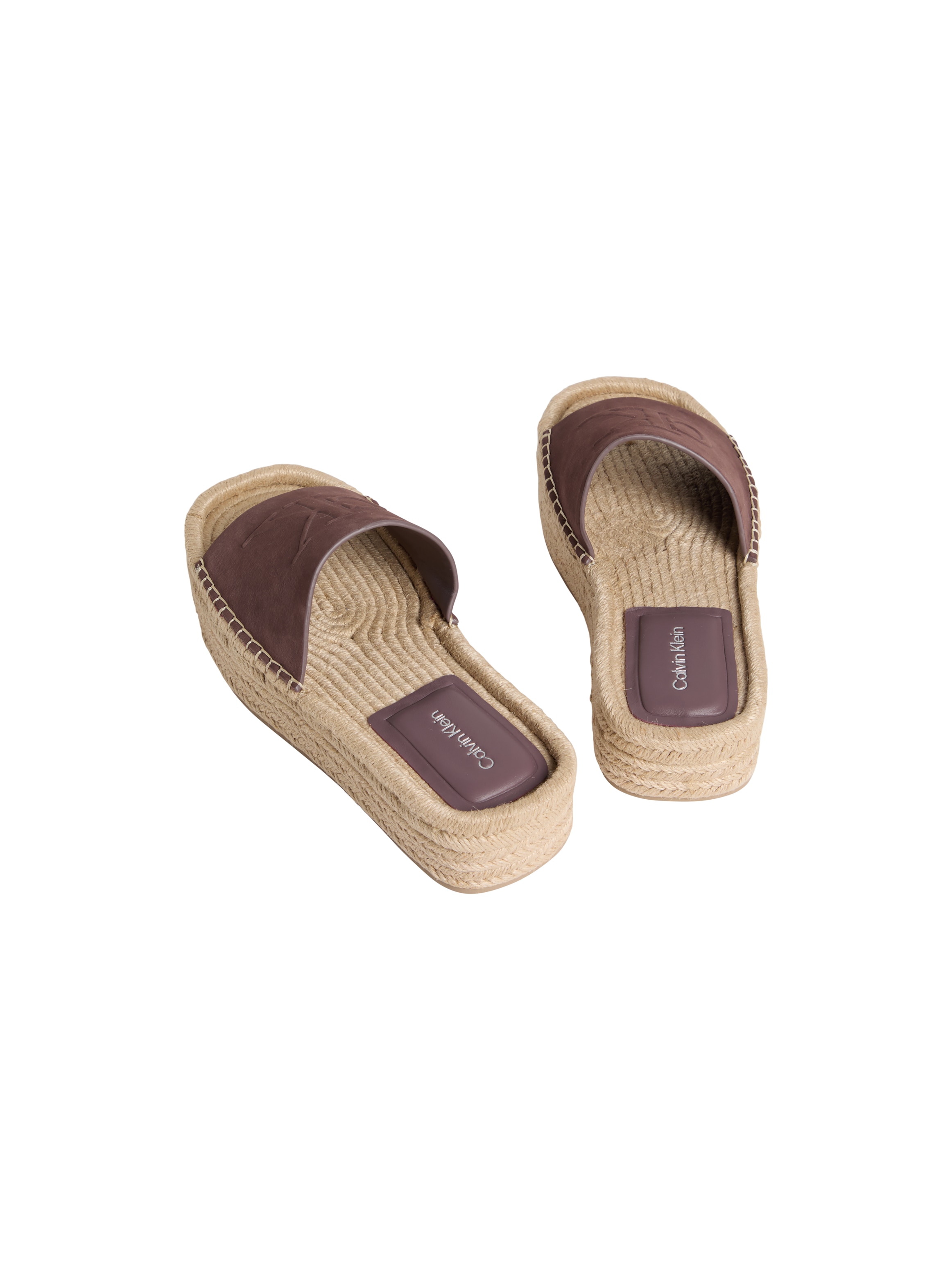 Calvin Klein Pantolette »FLATF ESPA MULE NUB MG«  Sommerschuh, Strandschuh, Schlupfschuh mit Plateau