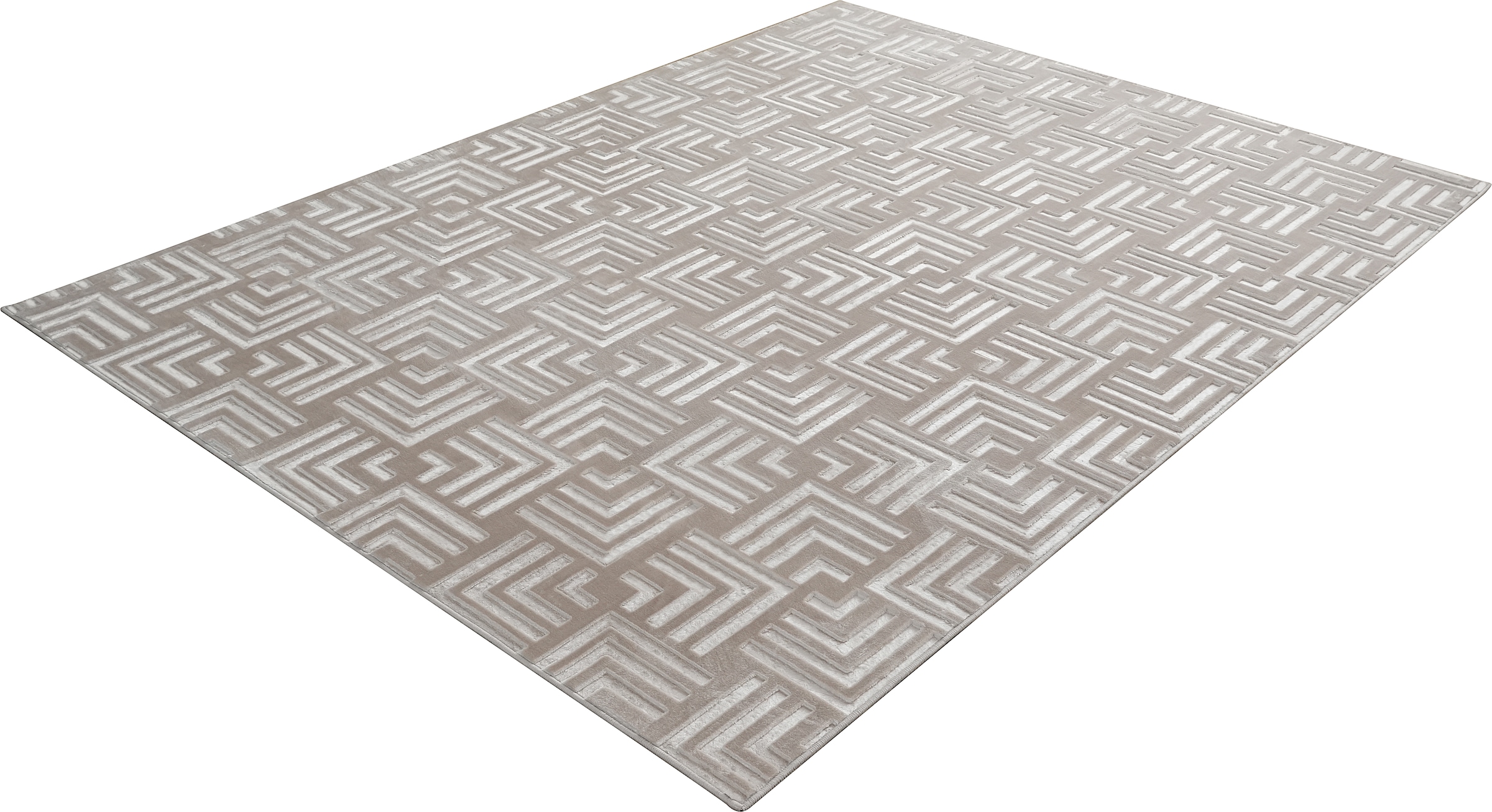 Kayoom Teppich »Calma 325« rechteckig 10 mm Höhe Kurzflor, 3-D Optik, Wohnzimmer