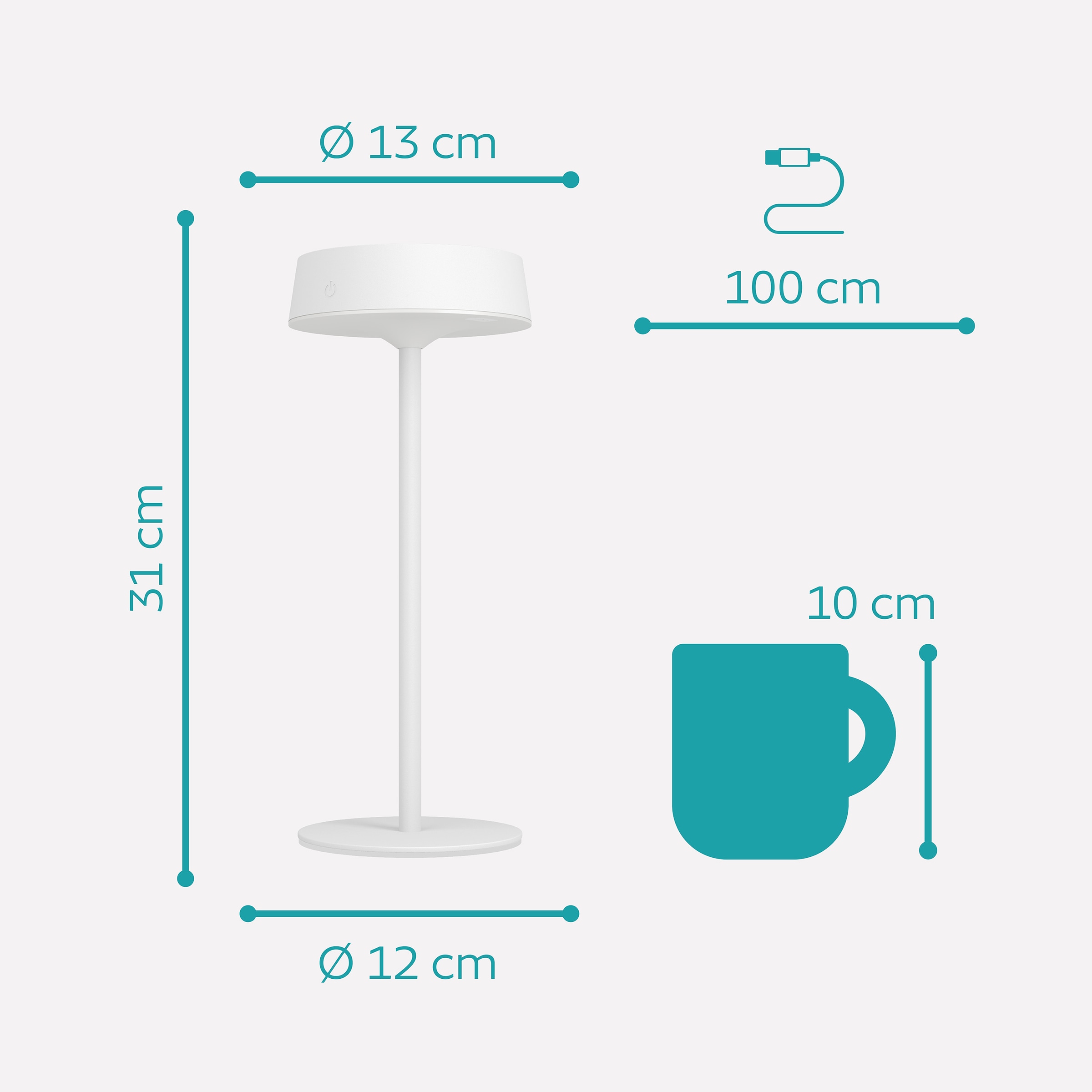 EGLO Tischleuchte »SIMERI Tischlampe - Stahl - SOLAR-LED - 3W - IP44« LED-Modul 1 Stk. Kaltweiß | Neutralweiß | Warmweiß Solarleuchte, Außentischleuchte, Akku, Leselampe, H31 x Ø13 cm