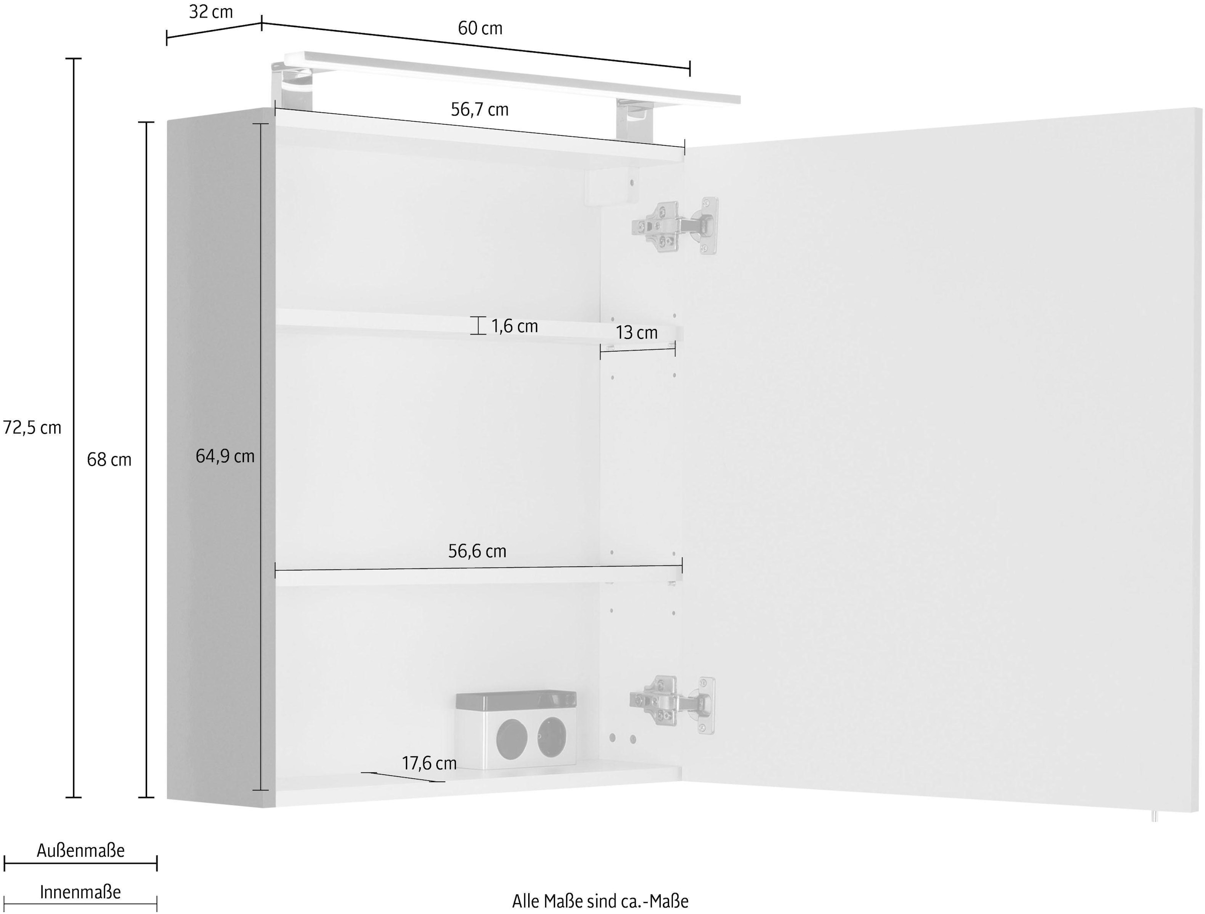OPTIFIT Spiegelschrank »Mino«, Breite 60 cm