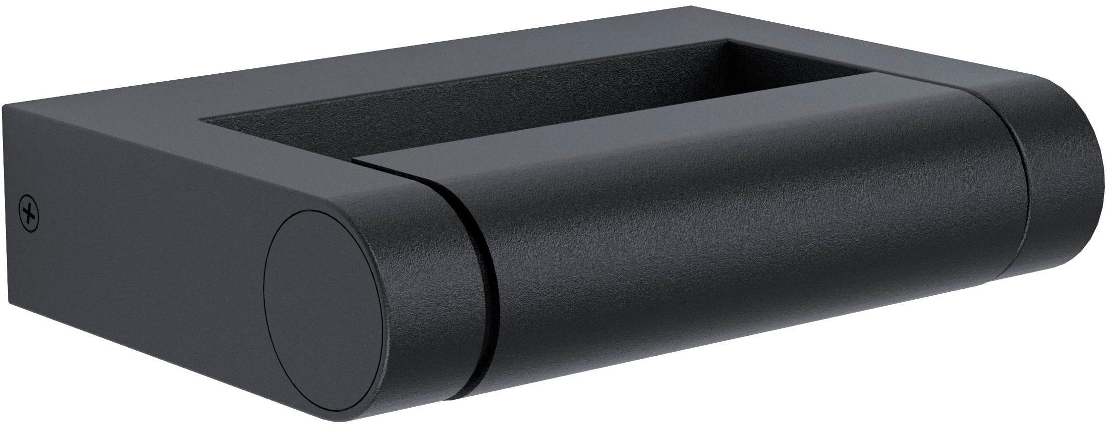 EGLO Wandleuchte »Brinaza Wandlampe, Außenlampe aus Aluminium-Guss,  schwenkbar, IP44« LED-Modul 1 Stk. Warmweiß Wand-/Deckenleuchte - L20 x H5 x AL14 cm - schwarz - 4,8W inkl.