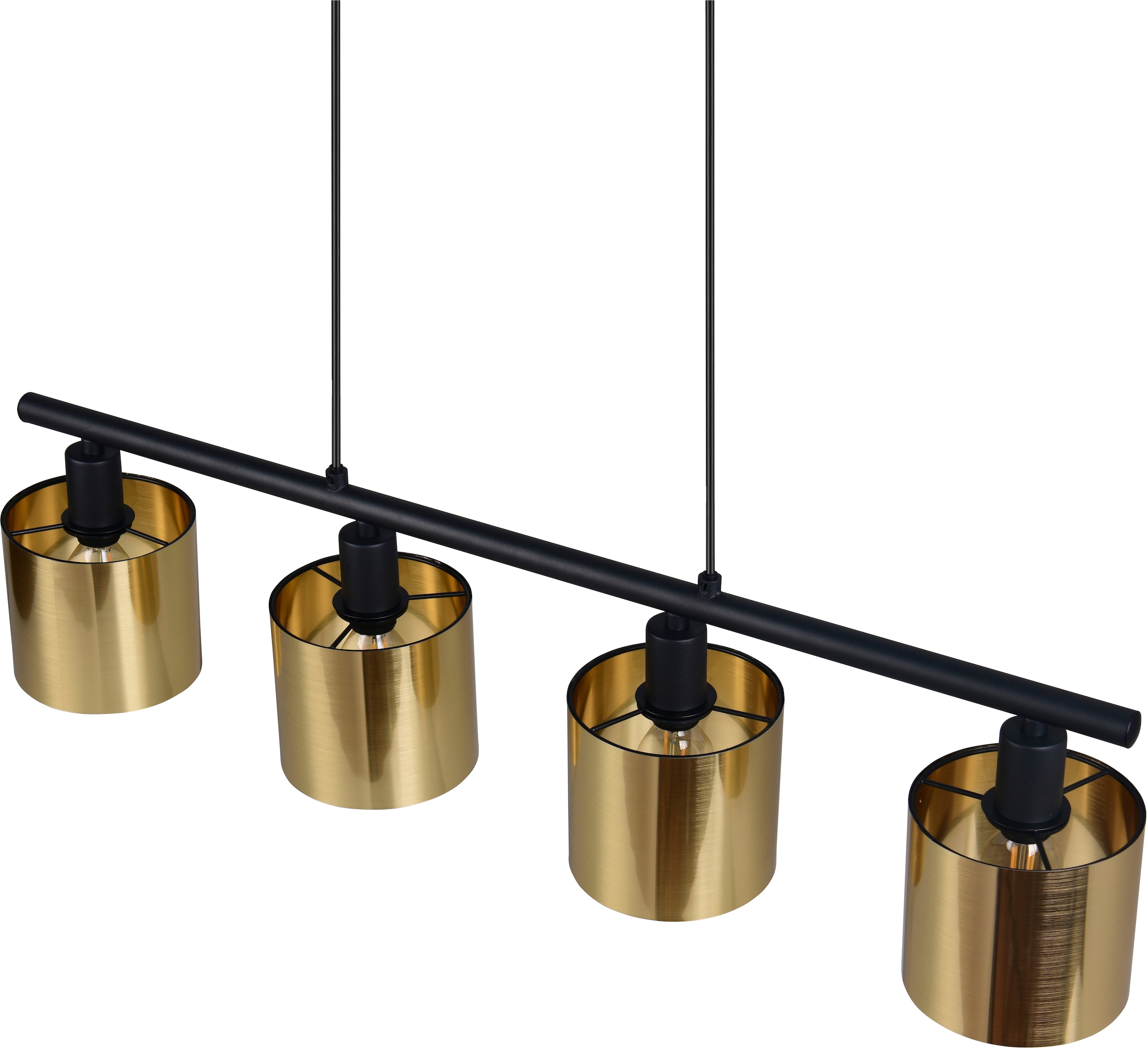 REALITY Leuchten Pendelleuchte »JASON, Hängelampe Esszimmerlampe,  4-flammig, exkl. 4xE14 max 10W« E14 1 Stk. warmweiß - kaltweiß höhenverstellbar max 150cm, mit semi-transparenten Kunststoff-Schirmen