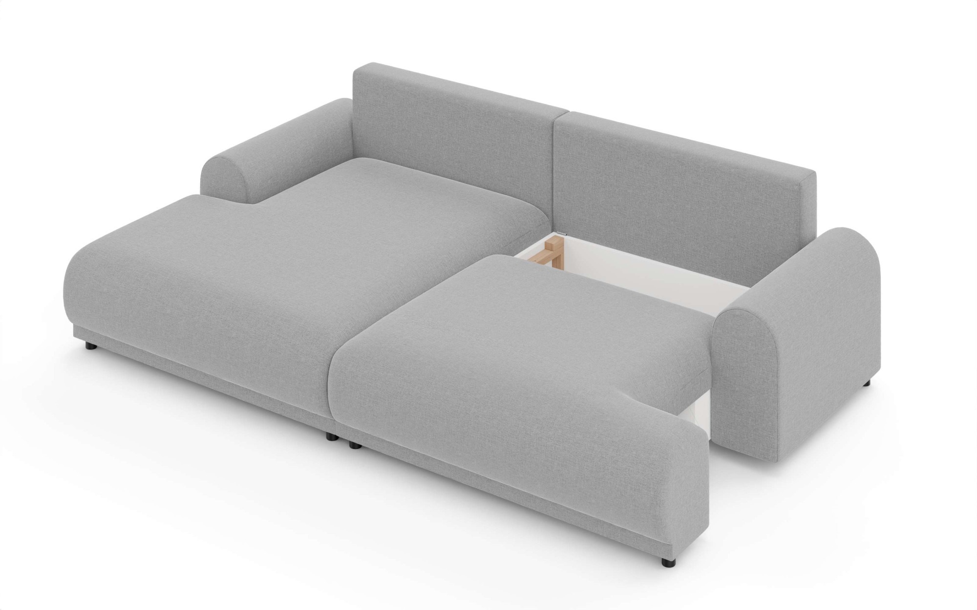 INOSIGN Ecksofa »Marsby, mit Bettfunktion und Bettkasten, Maße: B/H/T 242/65/145 cm«, L-Form mit Wellenunterfederung, Recamiere links oder rechts bestellbar