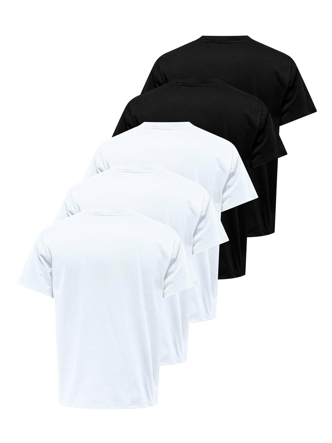 ONLY & SONS Rundhalsshirt »ONSJEFF REG SS TEE 5-PACK OTL« Packung, 5 tlg.