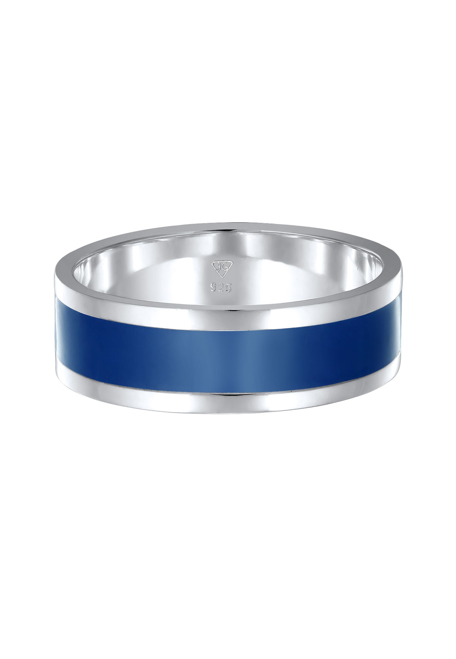 Kuzzoi Silberring »Ring Herren Bandring Emaille Casual 925 Silber«