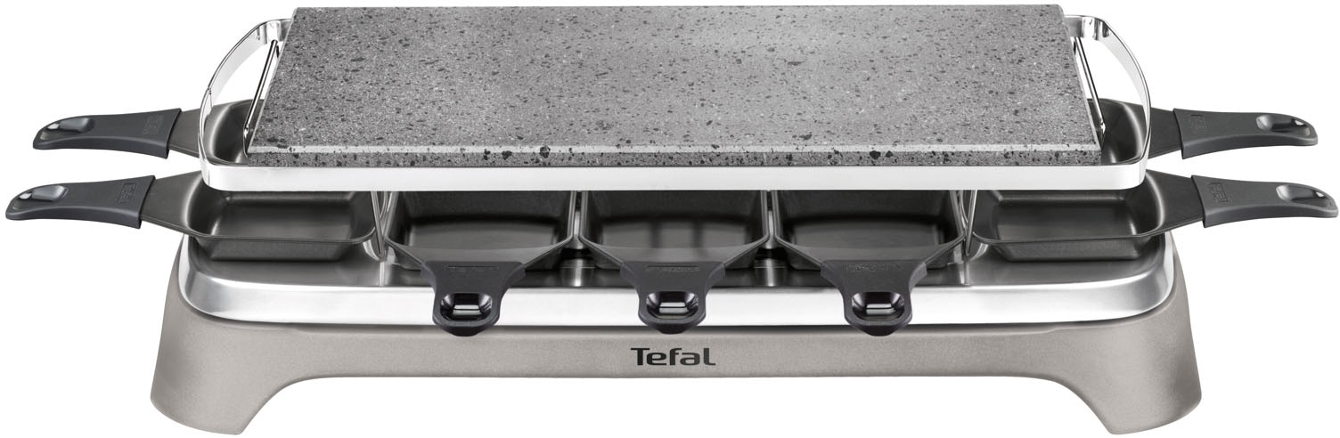 Tefal Raclette »PR457B Pierrade«, 10 St. Raclettepfännchen, 1350 W, Grill-Platte aus Stein, inkl. Schaber, Pfännchen spülmaschinengeeignet