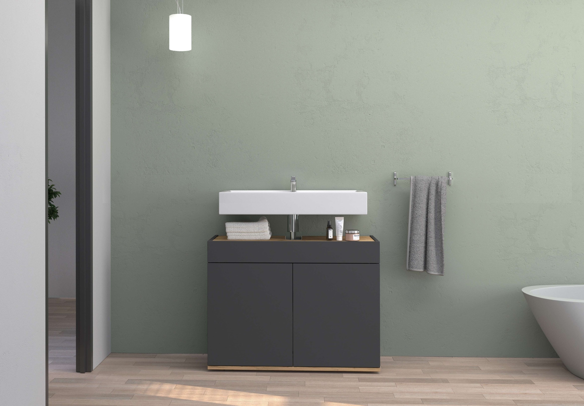 welltime Waschbeckenunterschrank »Garda« 1 Stk. tlg. Made in Italy, viel Stauraum , WBU