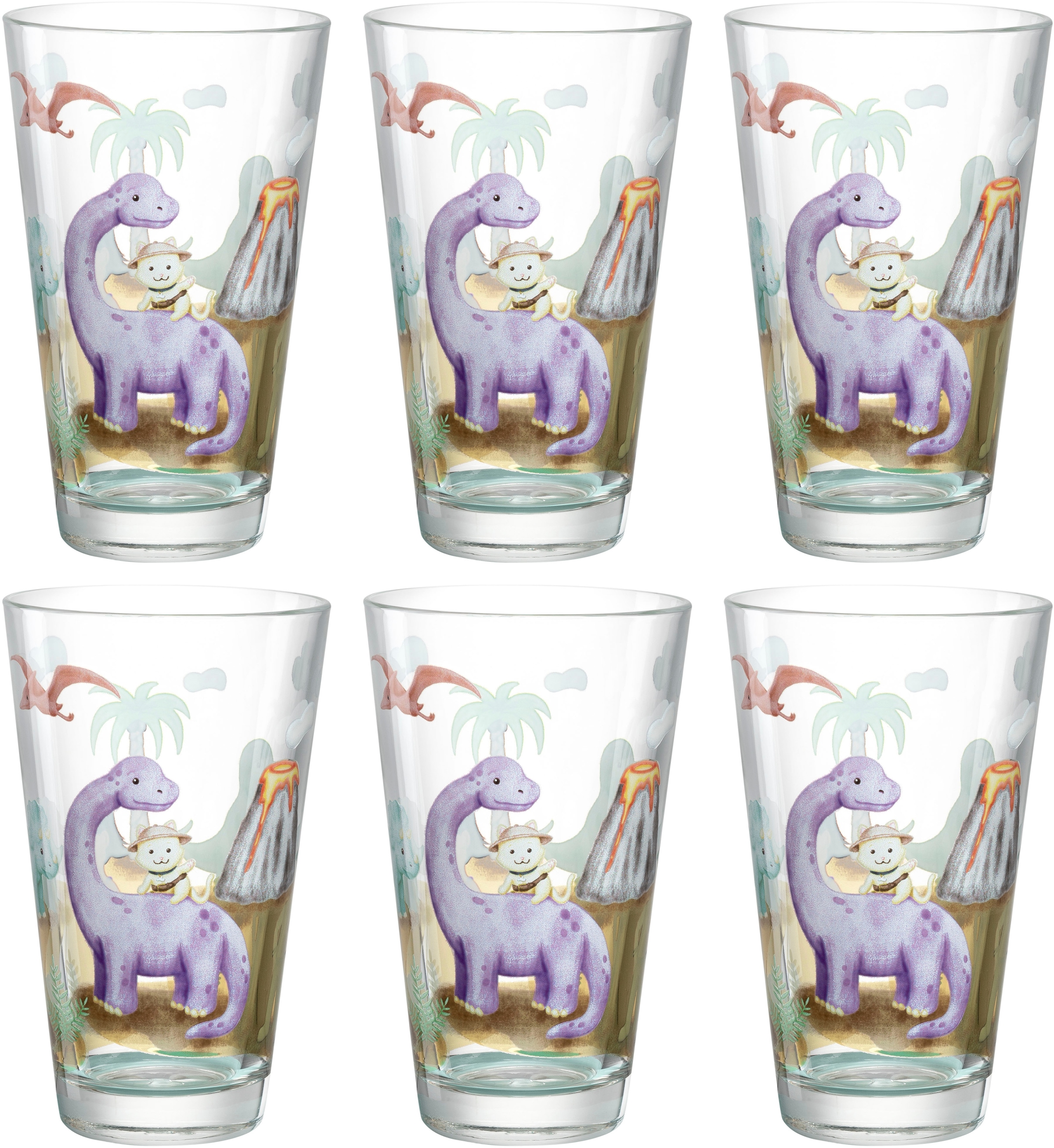 LEONARDO Gläser-Set »Dino BAMBINI AVVENTURA«, (Set, 6 tlg.), 300 ml, 6-teilig