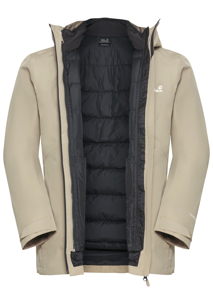 Jack Wolfskin 3-in-1-Funktionsjacke »ICECAPE 3IN1 DOWN JKT M RDS«, mit Kapuze