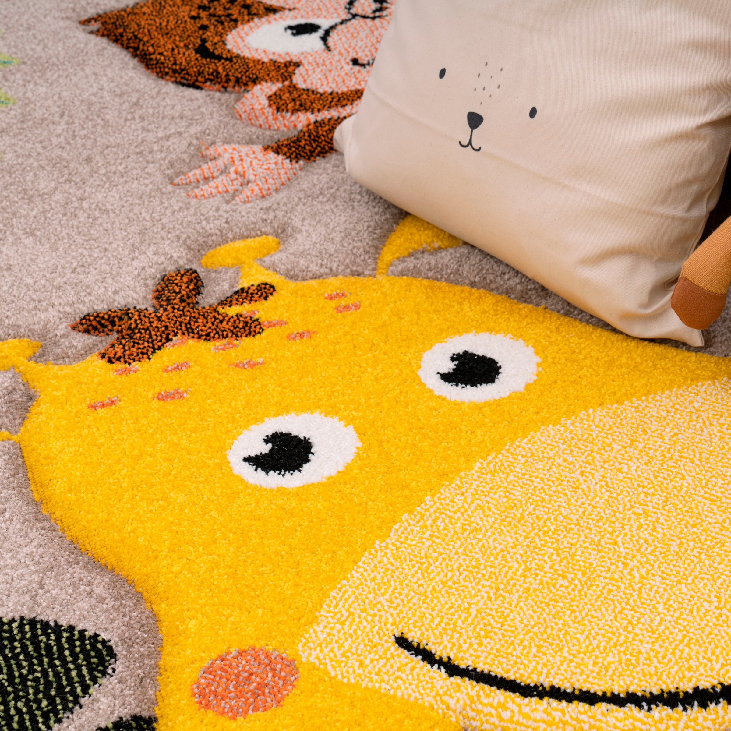 Paco Home Kinderteppich »Diamond 650« rechteckig 16 mm Höhe Spielteppich, 3D-Design, niedliches buntes Tier Motiv, Kinderzimmer