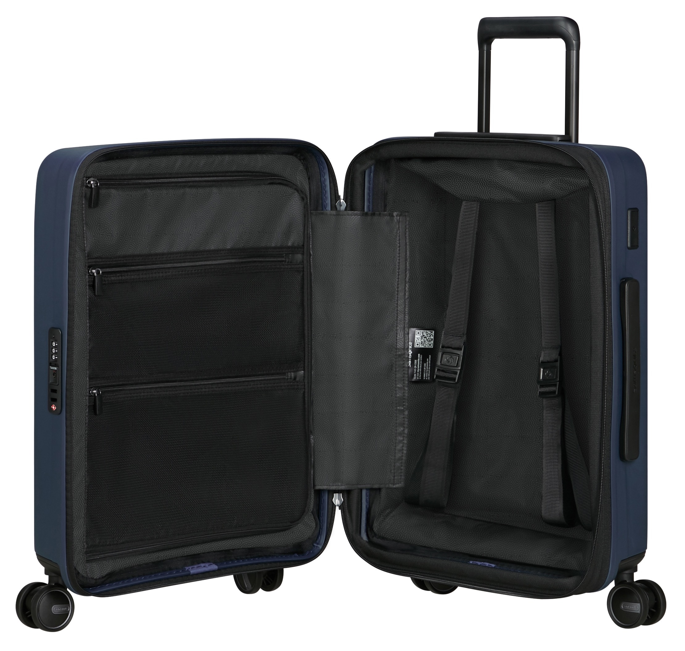 Samsonite Hartschalen-Trolley »RESTACKD 55 inkl. 2 Packtaschen«, 4 St. Rollen, Handgepäckkoffer mit TSA Schloss Volumenerweiterung