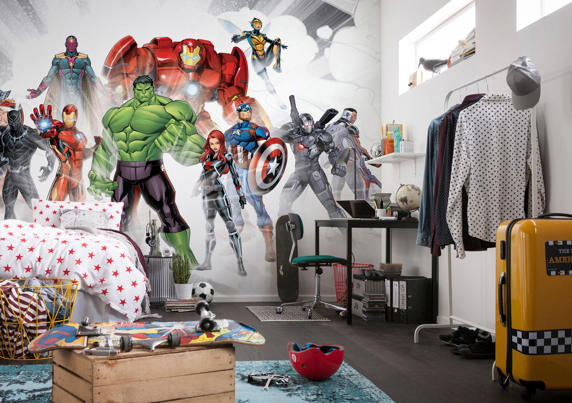 Komar Vliestapete »Digitaldruck Vlies - Avengers Unite - Größe 500 x 280 cm«, bedruckt, Kinderzimmer