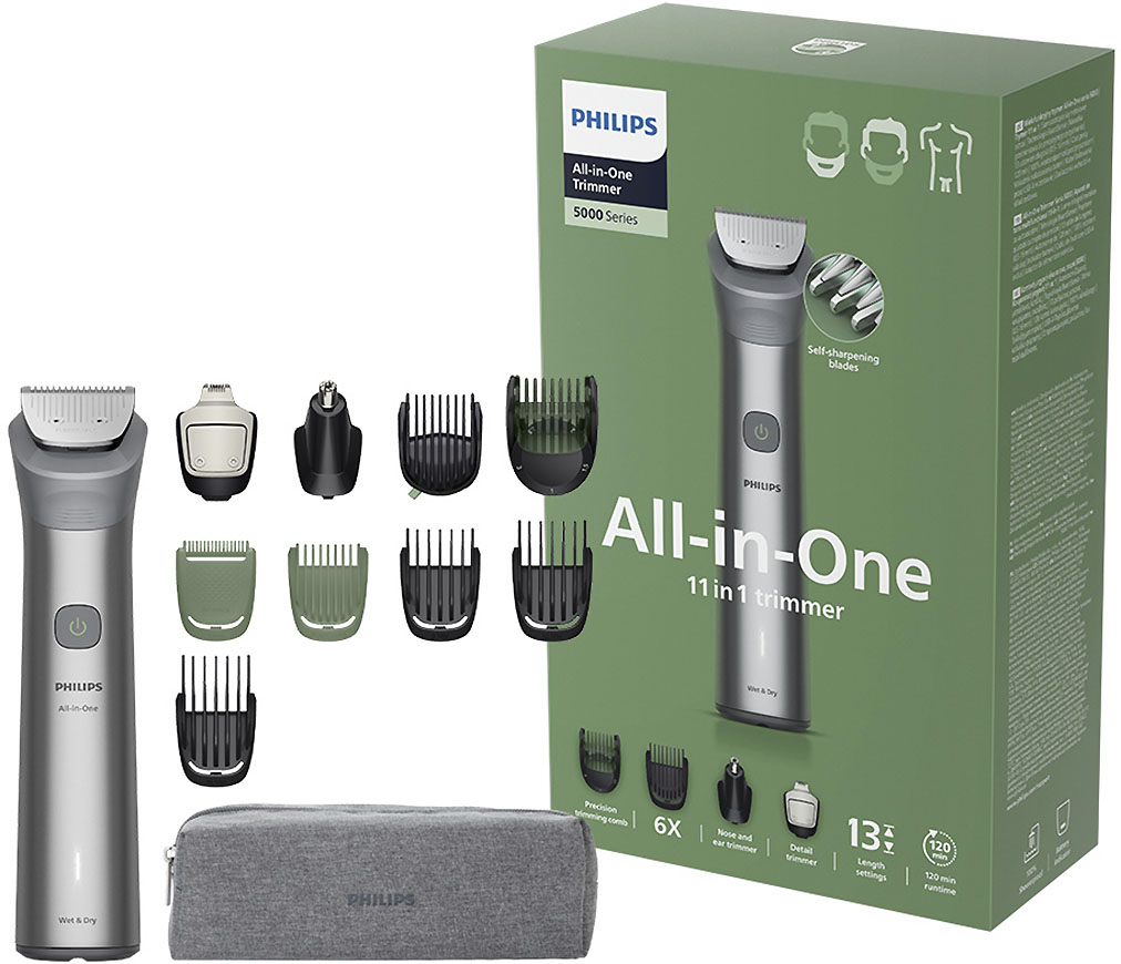 Philips Multifunktionstrimmer »Series 5000 MG5941/15« 11 Aufsätze 11-in-1-Trimmer für Gesicht, Körper und Kopfhaare in silberfarben