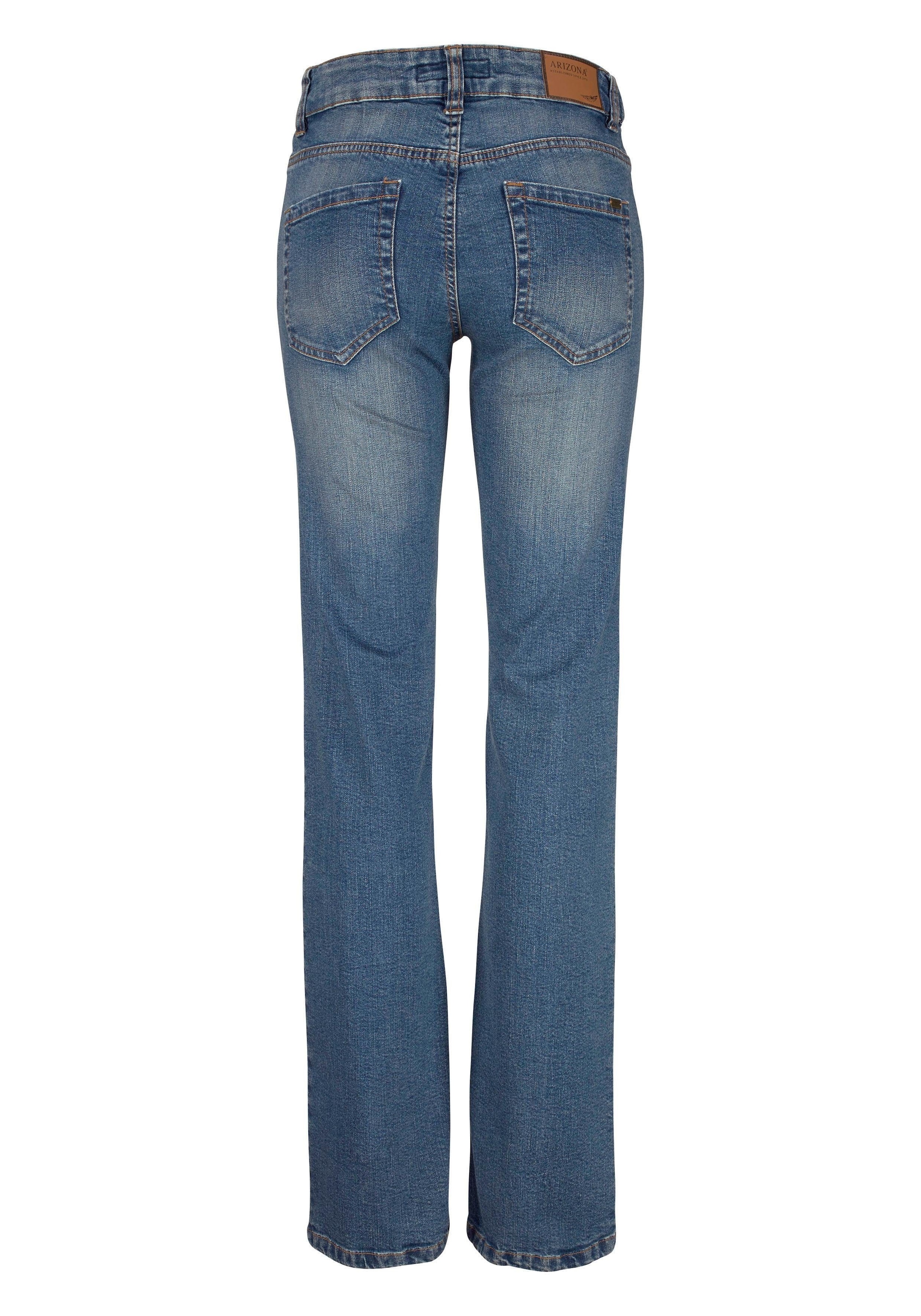 Arizona Bootcut-Jeans »Bund mit seitlichem Gummizugeinsatz«, hohe Leibhöhe, Bootcut, mit Stretch, klassischer 5-Pocket-Style