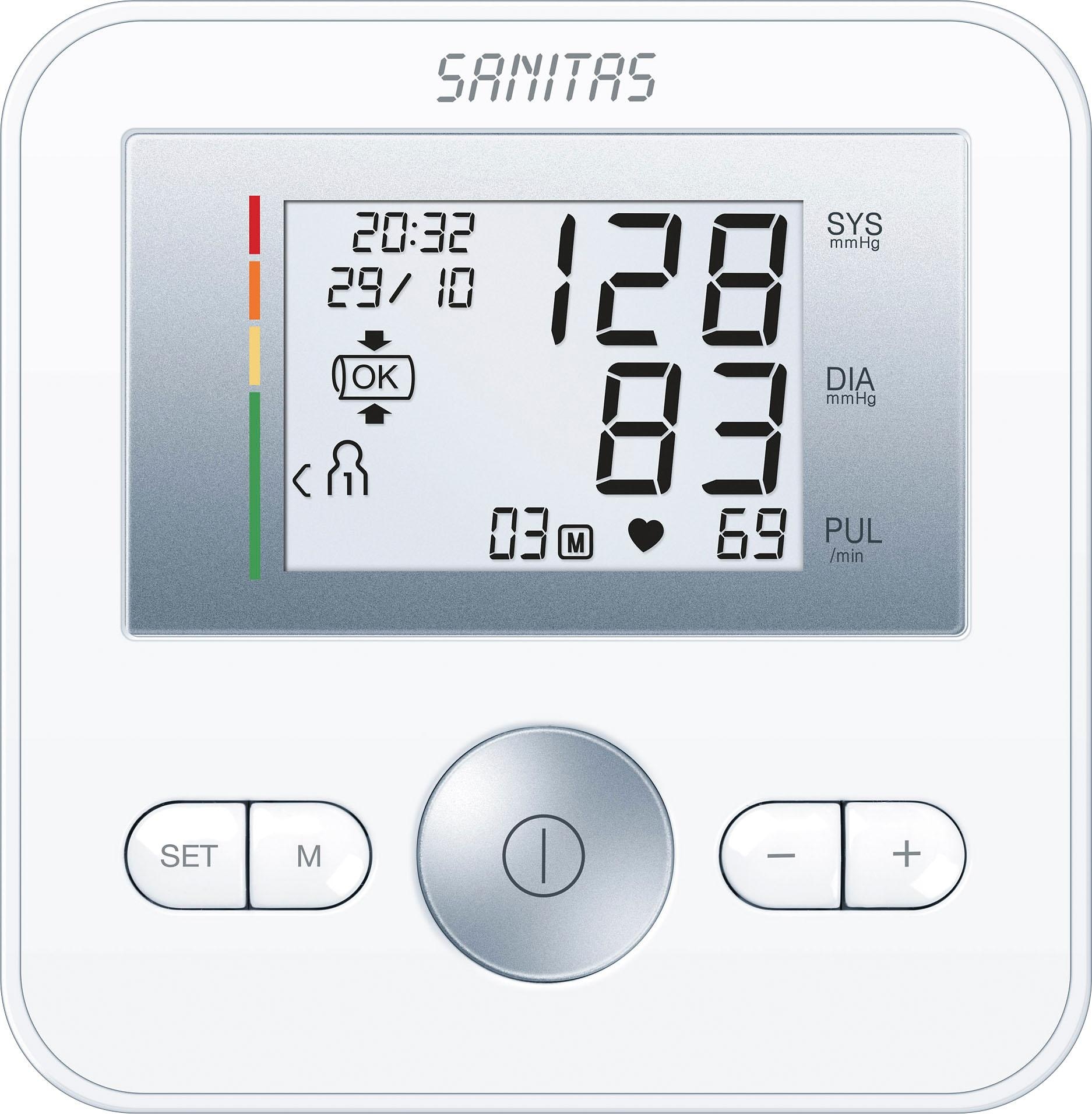 Sanitas Oberarm-Blutdruckmessgerät »SBM 18«, Vollautomatische Blutdruck- und Pulsmessung am Oberarm