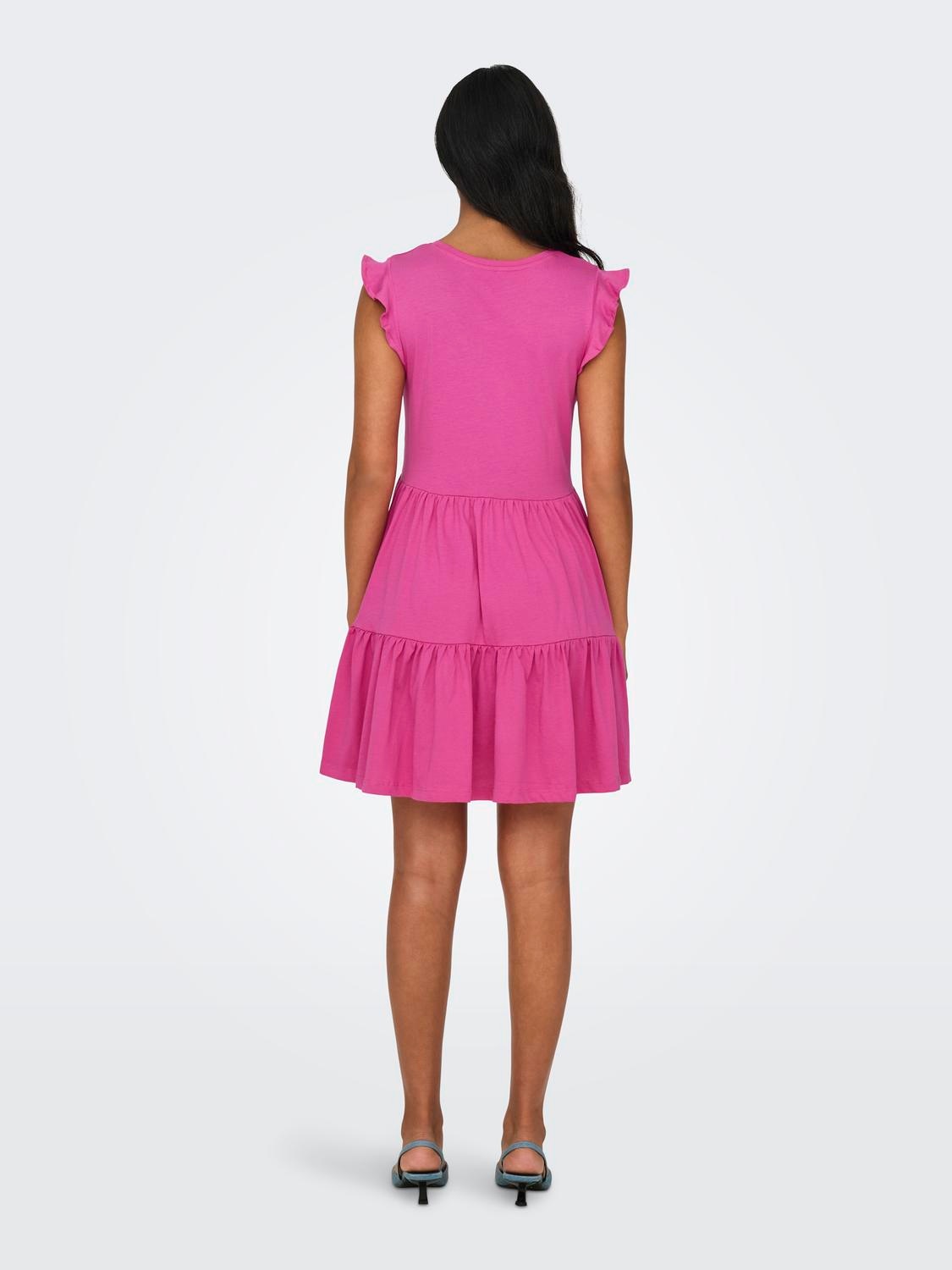 ONLY Jerseykleid »ONLMAY CAP SLEEVES FRILL DRESS«, Sommerkleid