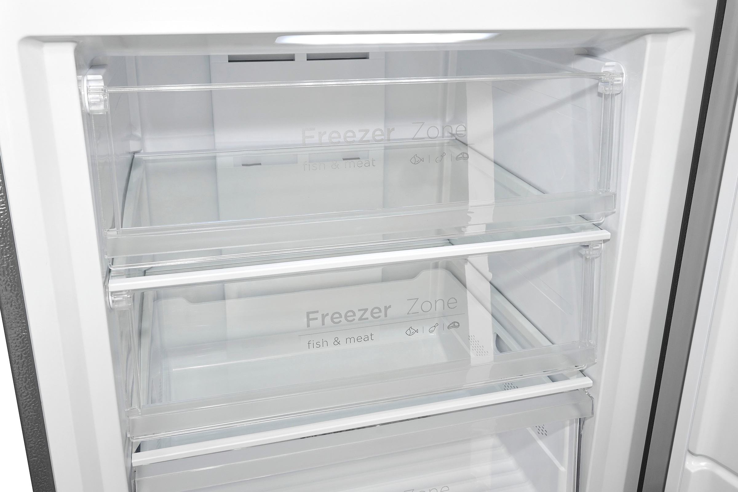 exquisit Gefrierschrank »GS380-NF-H-050D inoxlook«, 185,5 cm hoch, 71 cm breit, Türanschlag wechselbar