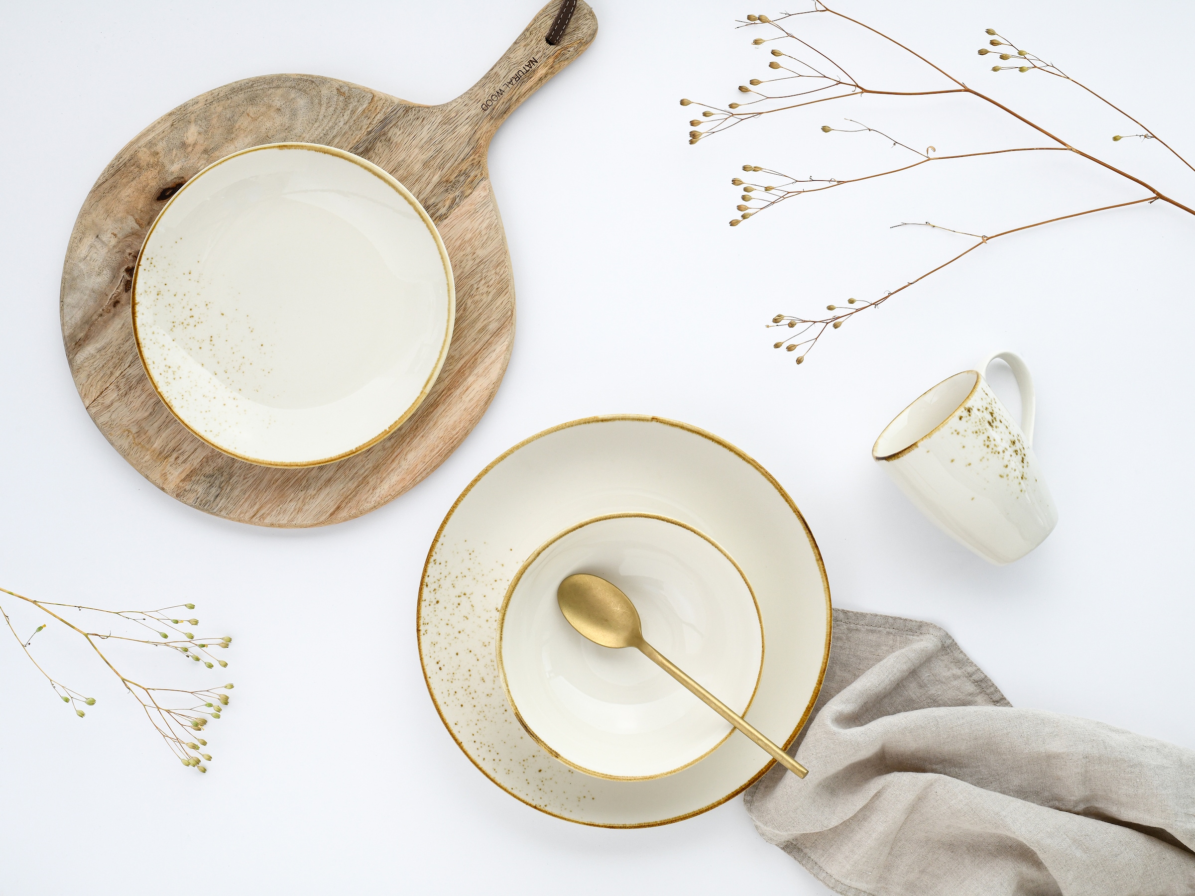 CreaTable Becher »Nature Collection Creme, Kaffeebecher 6-tlg« Naturverbundenes Design, Einzigartige Oberfläche