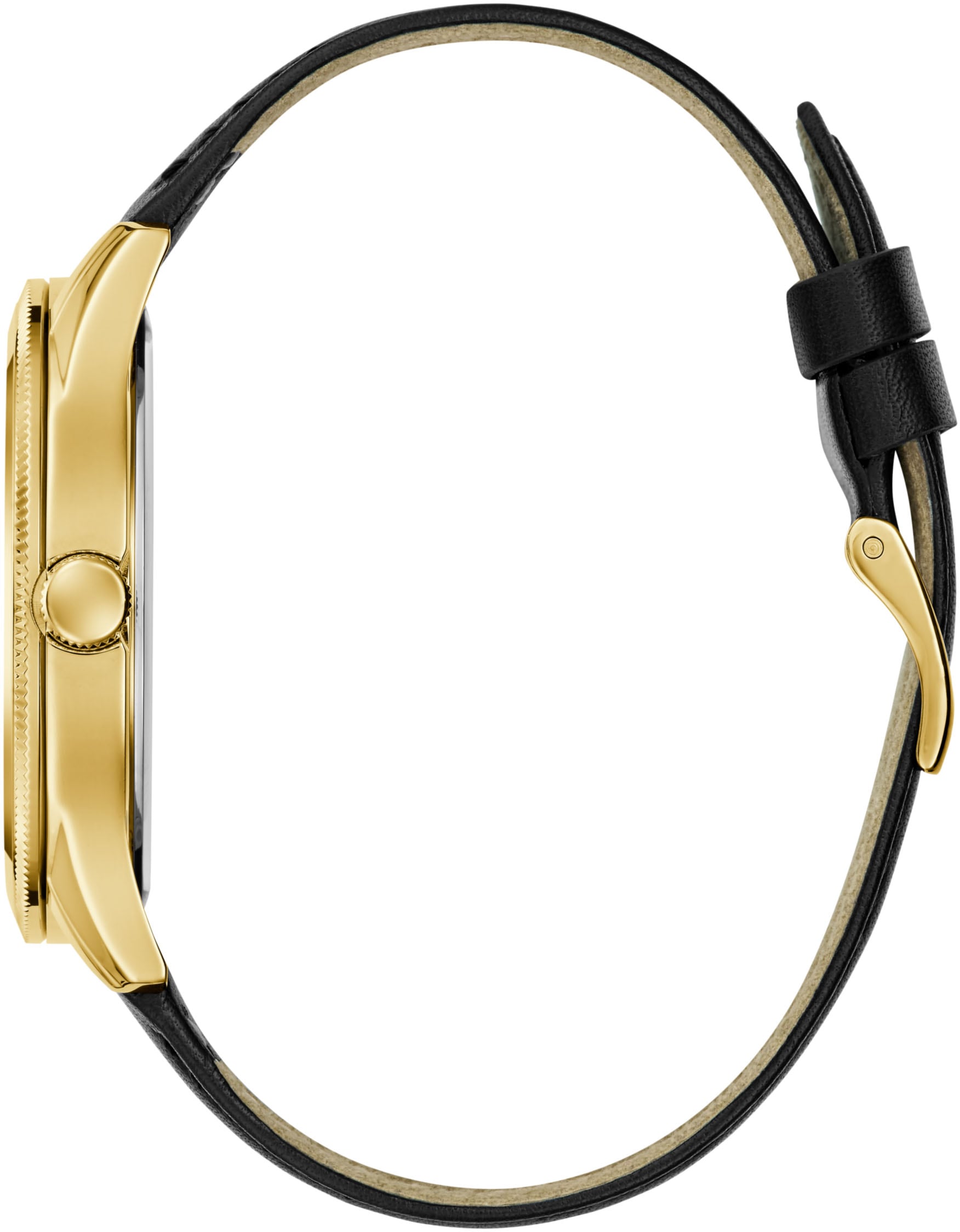 Guess Quarzuhr »DEX« Armbanduhr, Herrenuhr, Lederarmband, Mineralglas, analog