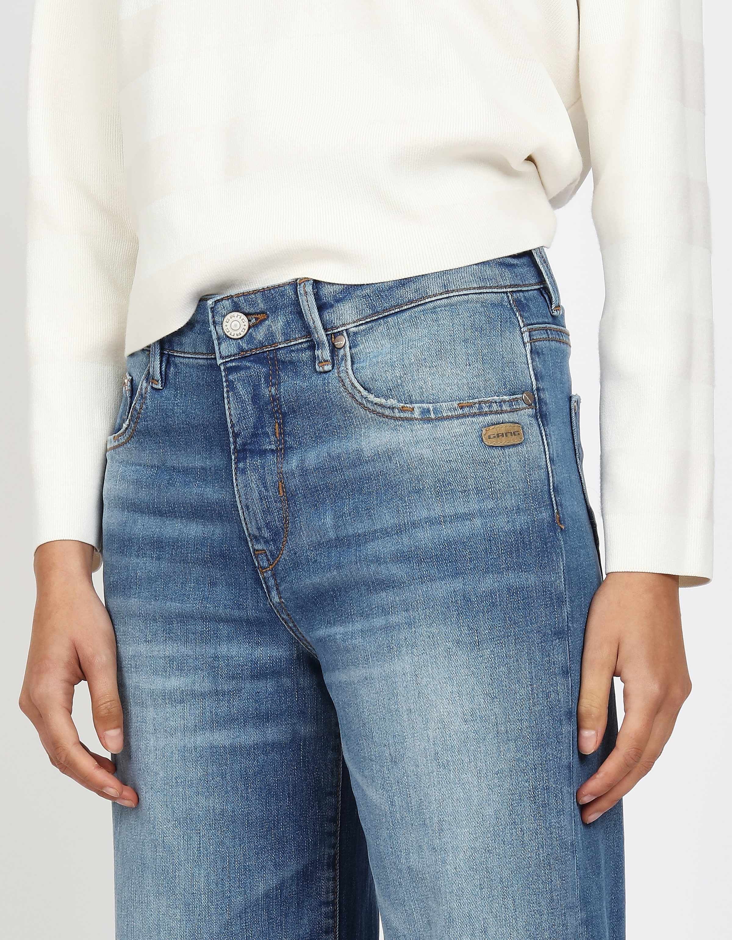 GANG Weite Jeans »94CARLOTTA« weiter Fit im bodenlangen Palazzo-Style