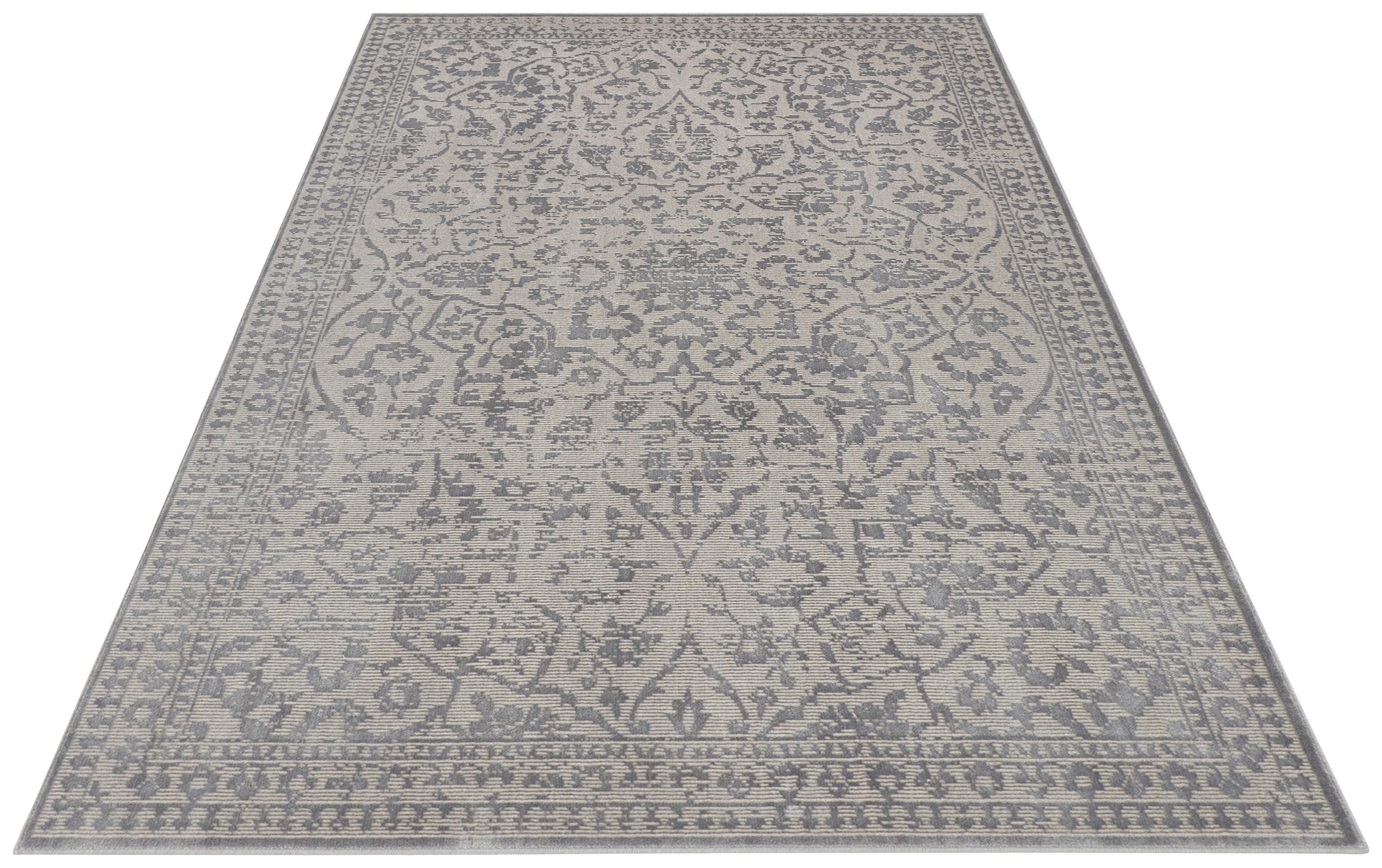 ELLE DECORATION Teppich »Blavet«, rechteckig, 6 mm Höhe, Kurzflor, Vintage Design, samtige Oberfläche, Seiden Optik, Wohnzimmer, Schlafzimmer, Robust, Pflegeleicht
