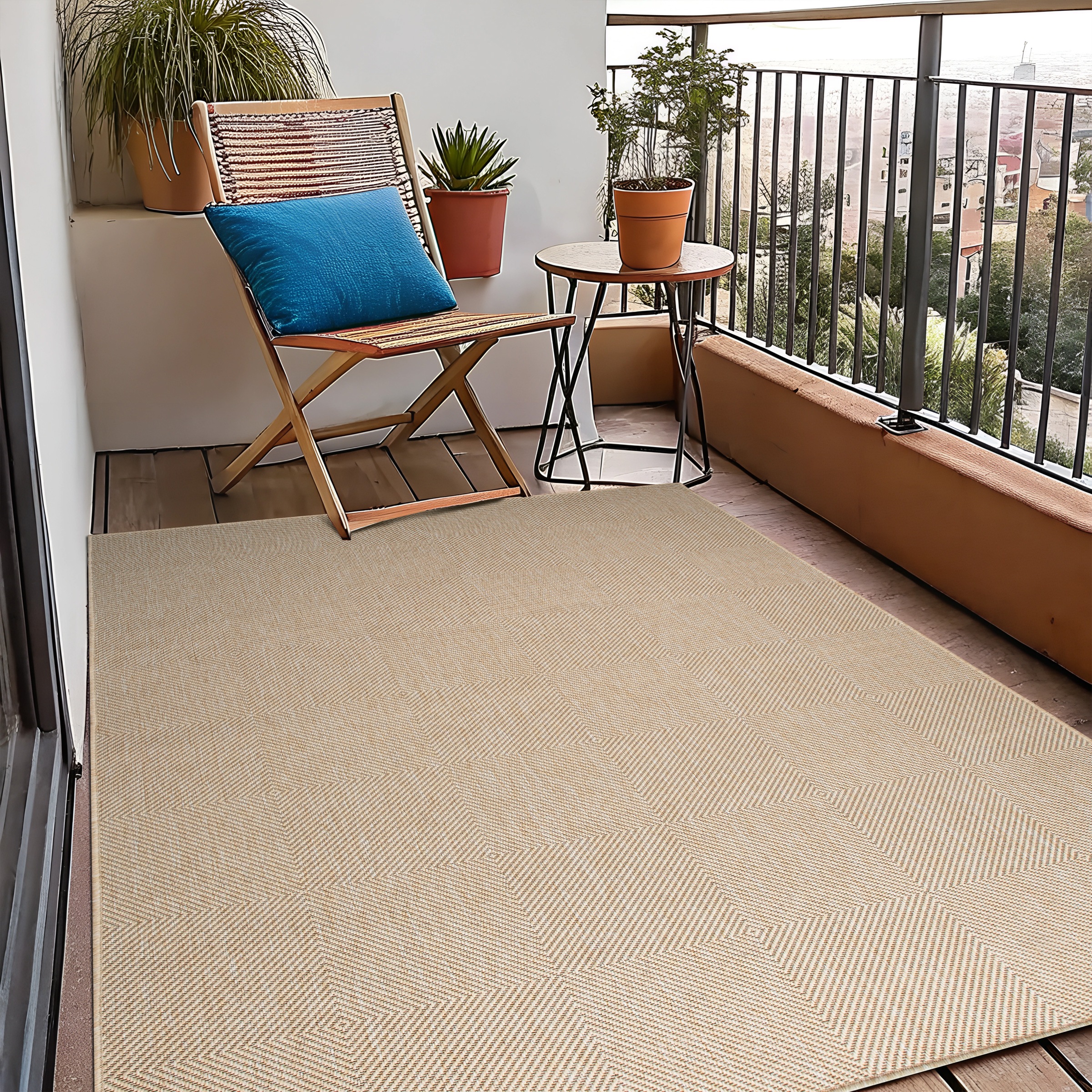 my home Teppich »Anna, auch als Läufer erhältlich«, rechteckig, 3 mm Höhe, In- und Outdoor geeignet, Sisal-Optik, Wetterfest & UV-beständig