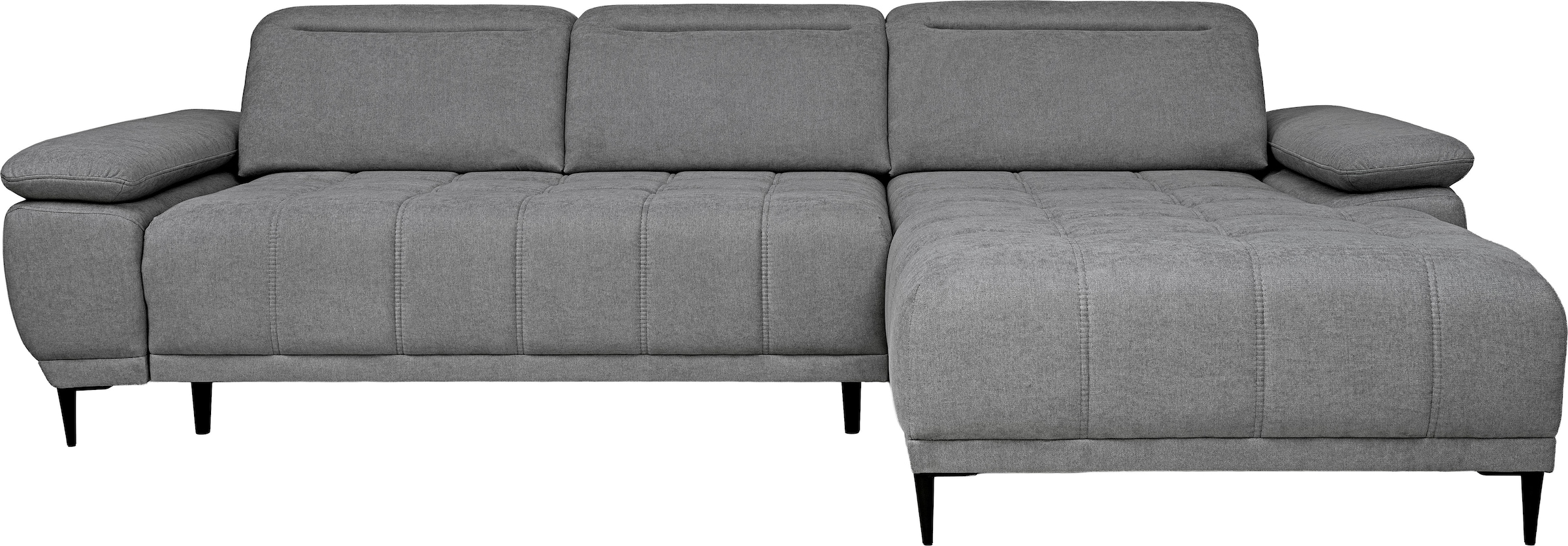 WERK2 Ecksofa »Focus-S, 277 cm breit, elek. Sitztiefenverst., verst. Kopfteile« Luxus-Microfaser weich, L-Form, XXL, elektrische Sitztiefenverstellung