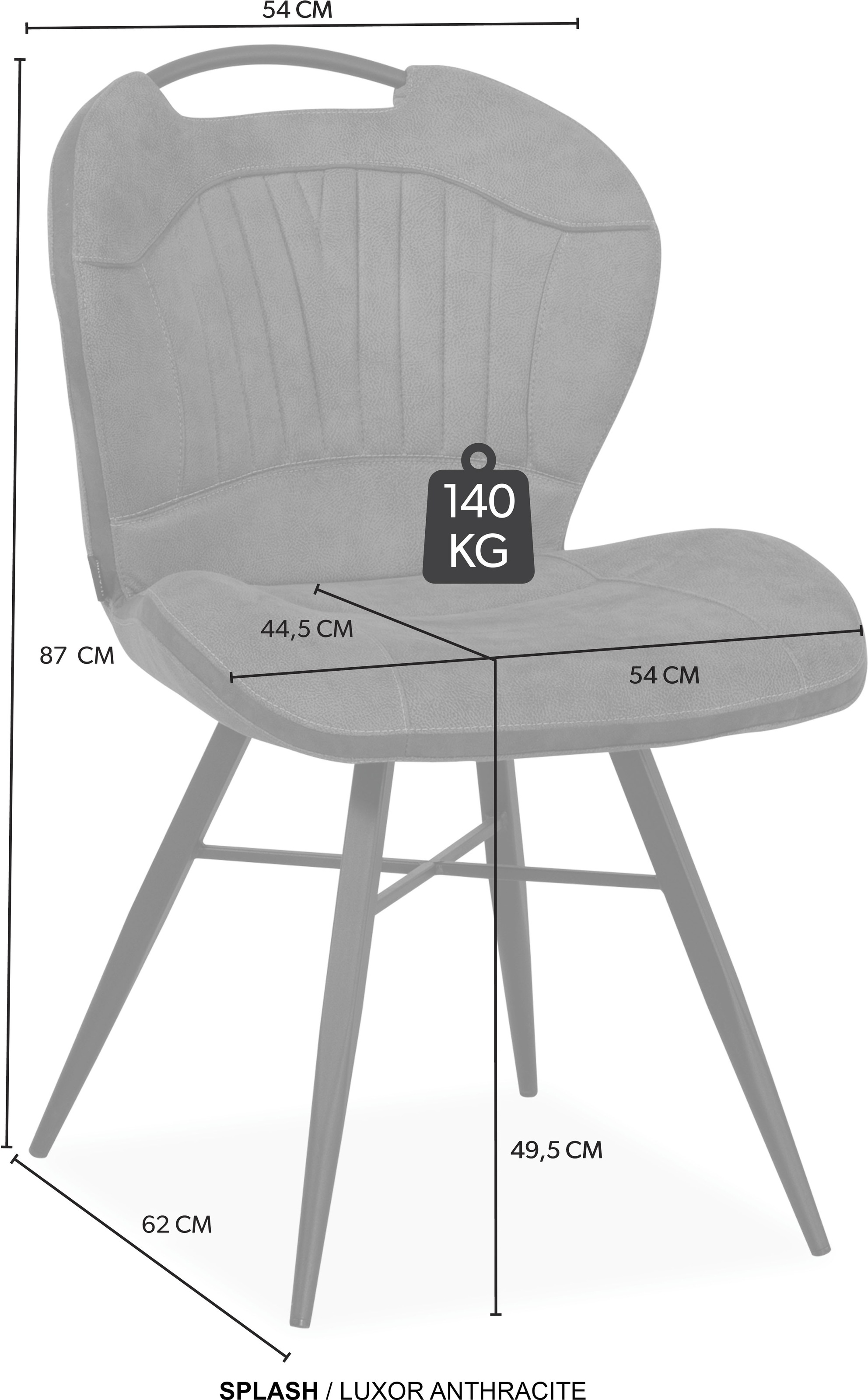 OMG Design Esszimmerstuhl »Splash« (Set) 2 Stk.Esszimmerstuhl, pflegeleichter Bezug, mit Handgriff