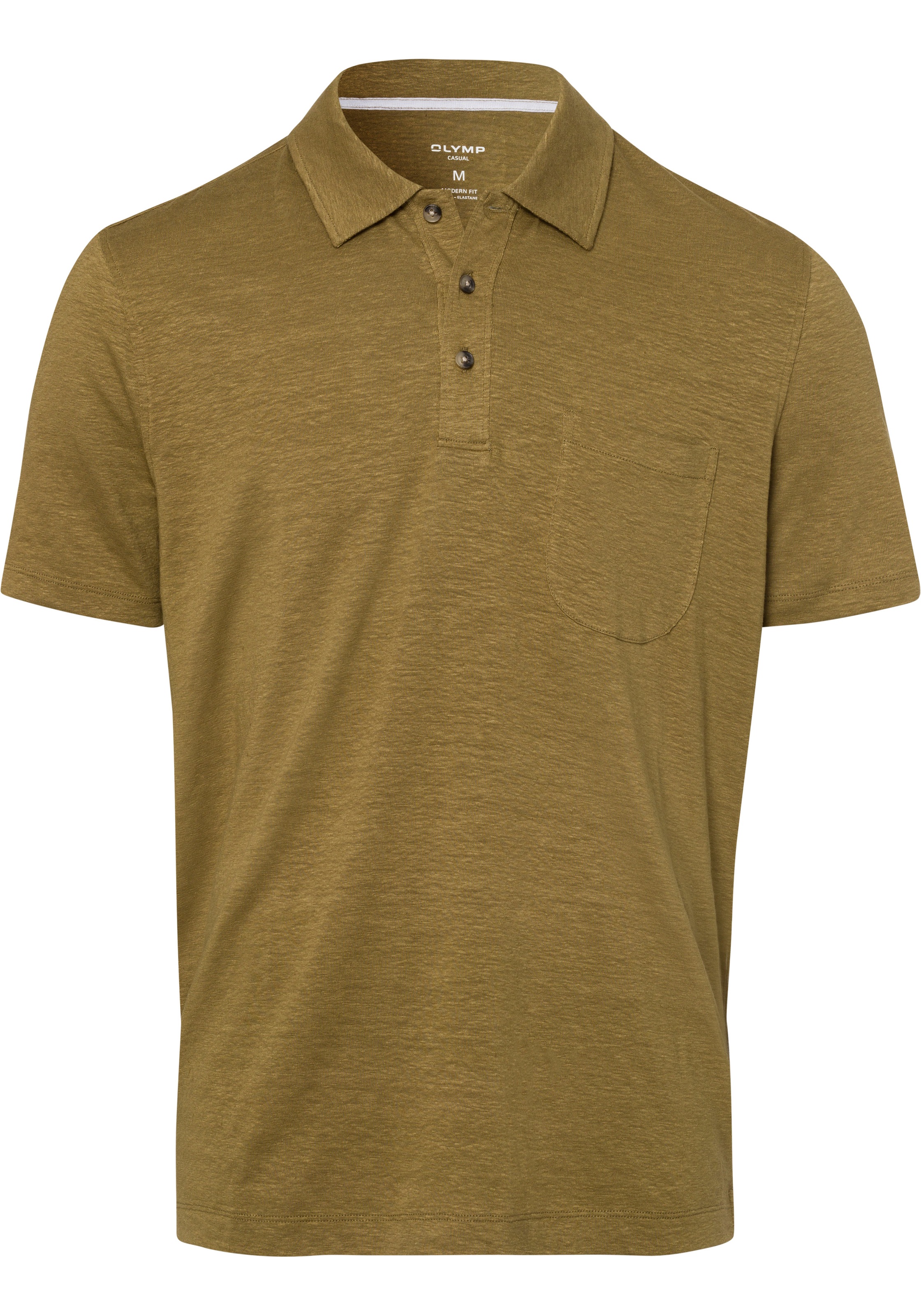 OLYMP Poloshirt »im Hemden-Look mit Leinen«, in sommerlicher Casual-Optik