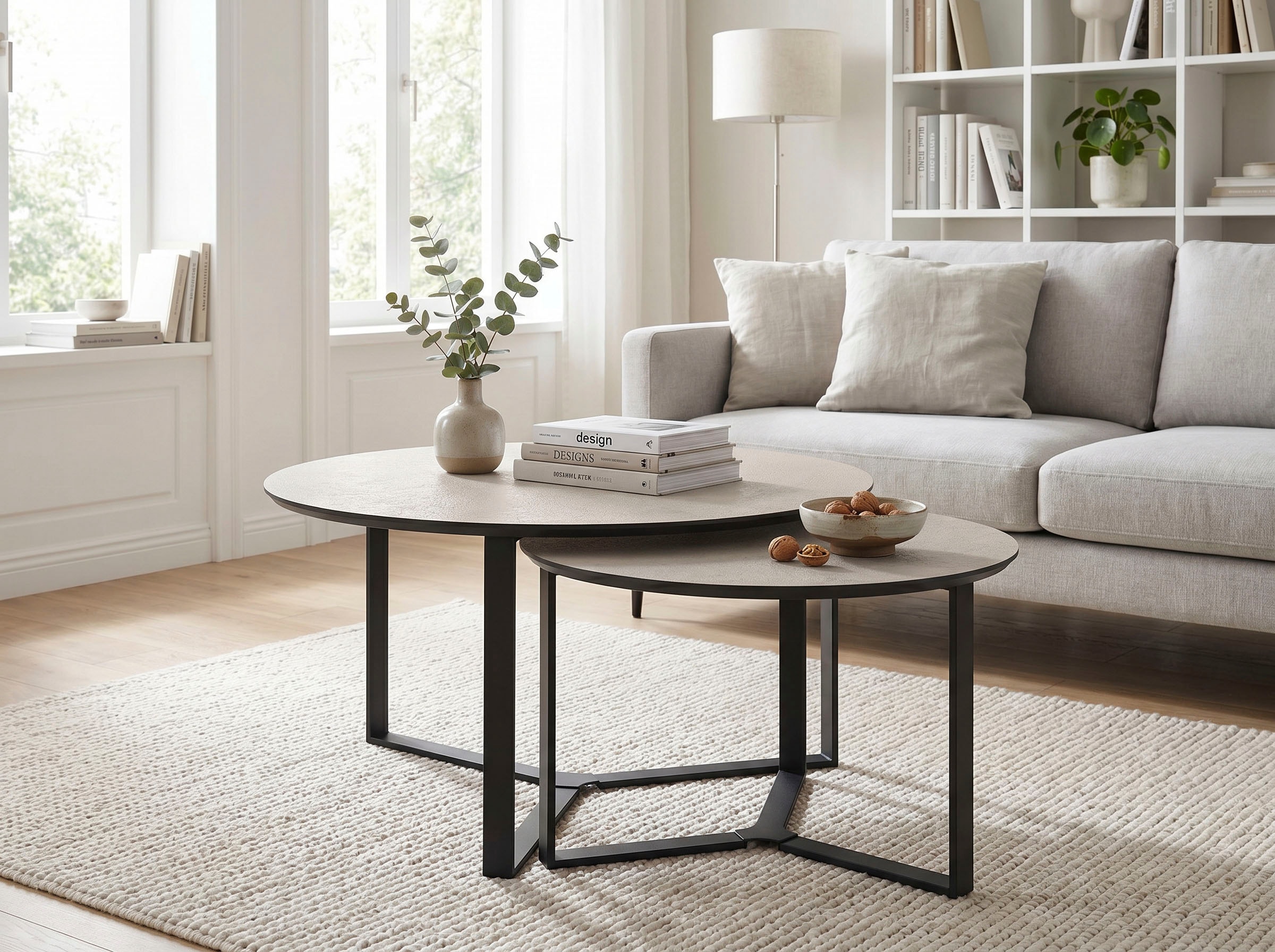 HELA Couchtisch »MASSA« Set, 2 Stk. tlg. 2er Set, Gestell rechteckig, Melamin mit Schweizer Kante