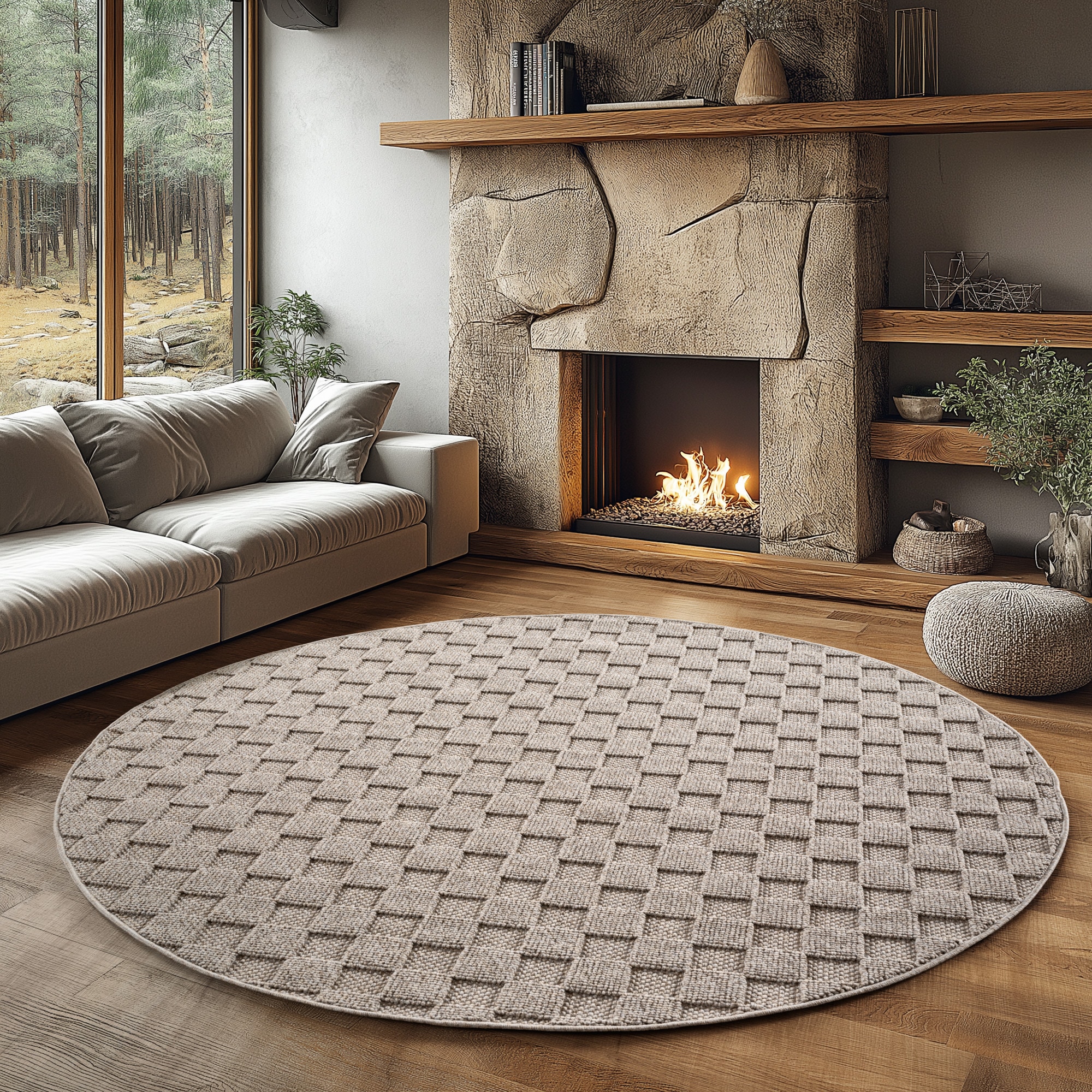 Ayyildiz Teppiche Teppich »HELIX 2203  , auch als Läufer und Rund erhältlich« rund 7 mm Höhe 3D-Effekt durch Cut-Loop-Webtechnik, Woll-Optik, Bouclé, Wohnzimmer