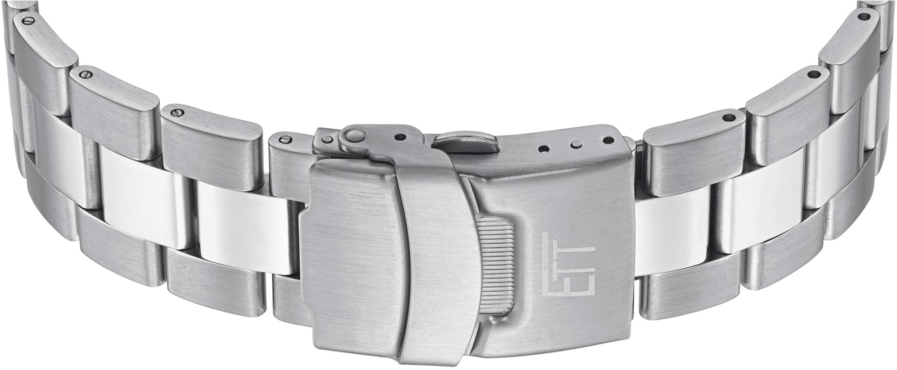 ETT Funkchronograph »Professional«, Armbanduhr, Herrenuhr, Stoppfunktion, Datum, Solar, Edelstahlarmband