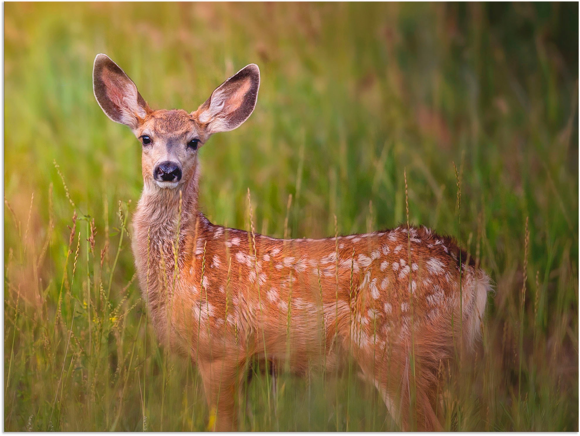 Artland Wandbild »Hirsch Beobachtung IV«, Wildtiere, (1 St.), in vielen Größen & Produktarten - Alubild / Outdoorbild für den Außenbereich, Leinwandbild, Poster, Wandaufkleber / Wandtattoo auch für Badezimmer geeignet