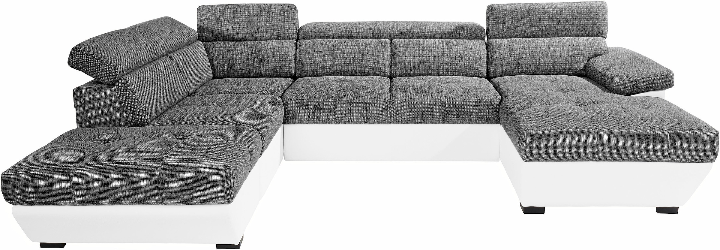 COTTA Polstergarnitur »Speedway U-Form«, (Set), Set bestehend aus: Wohnlandschaft mit Kopfteilverstellung & Hocker
