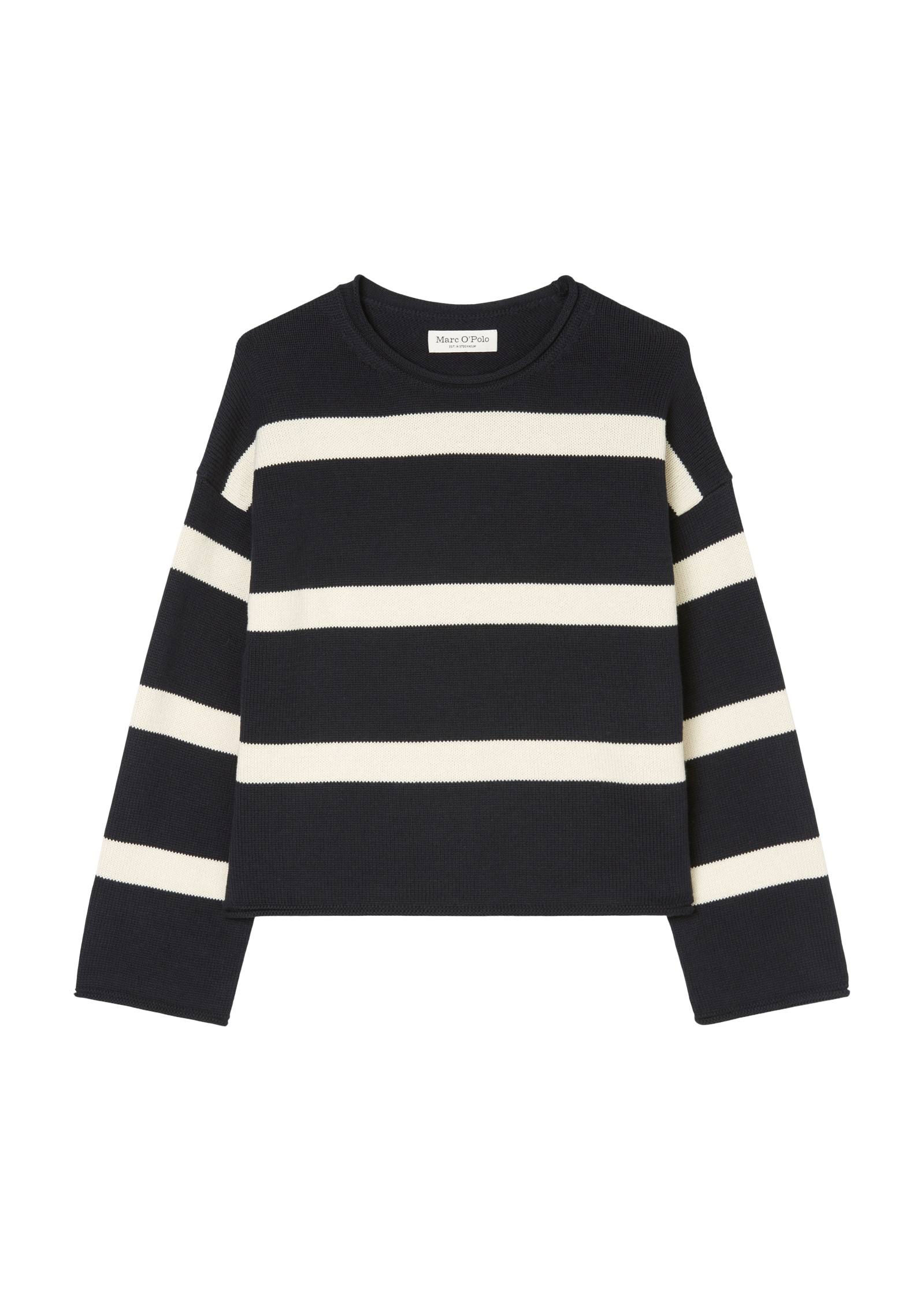 Marc O'Polo Streifenpullover, das gestreifte, leicht verkürzte Oversize-Modell